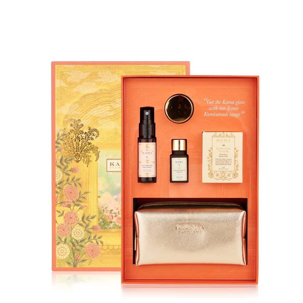 Kama Ayurveda Kumkum Glow Gift Box five-piece beauty set