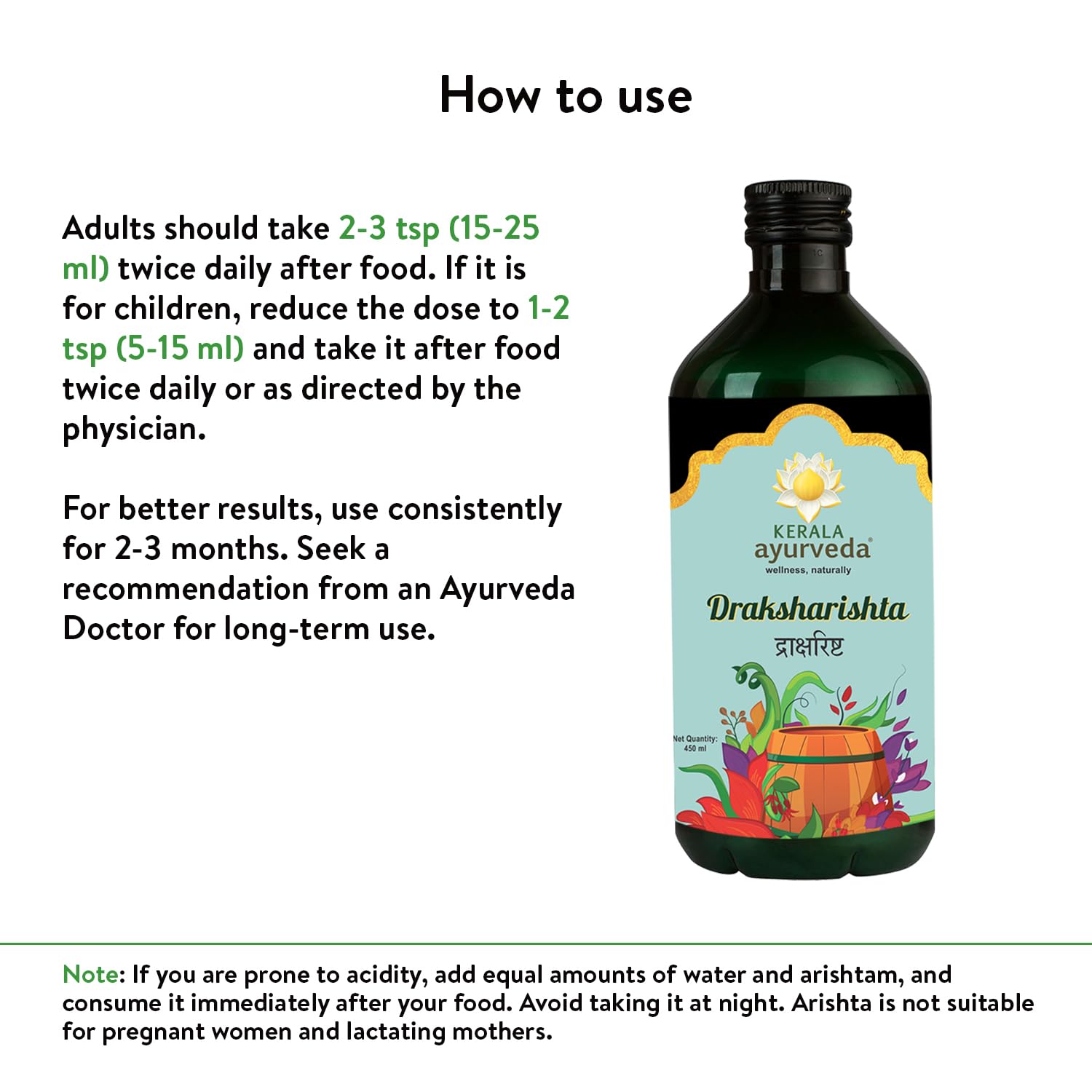 Kerala Ayurveda Draksharishta 450 ml – view 4