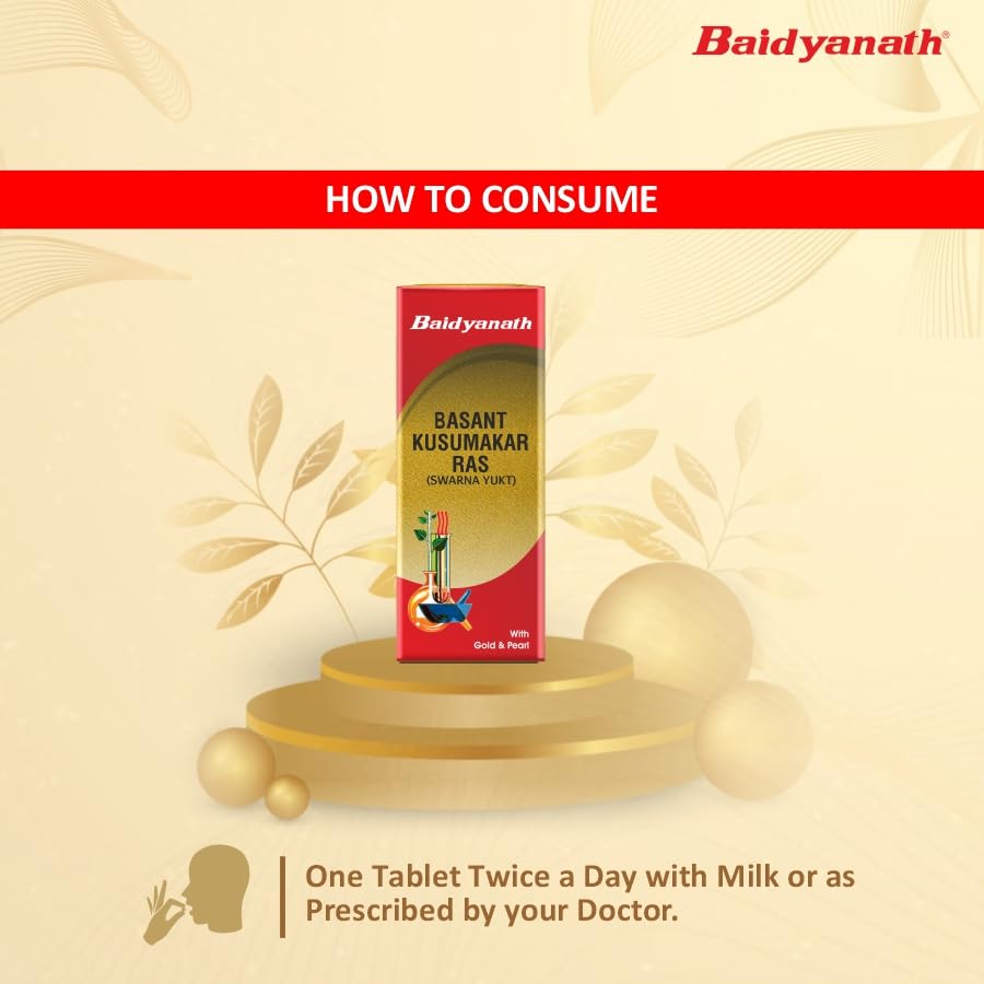 Baidyanath Basant Kusumakar Ras with Gold And Pearl (100 Tablets) – view 6