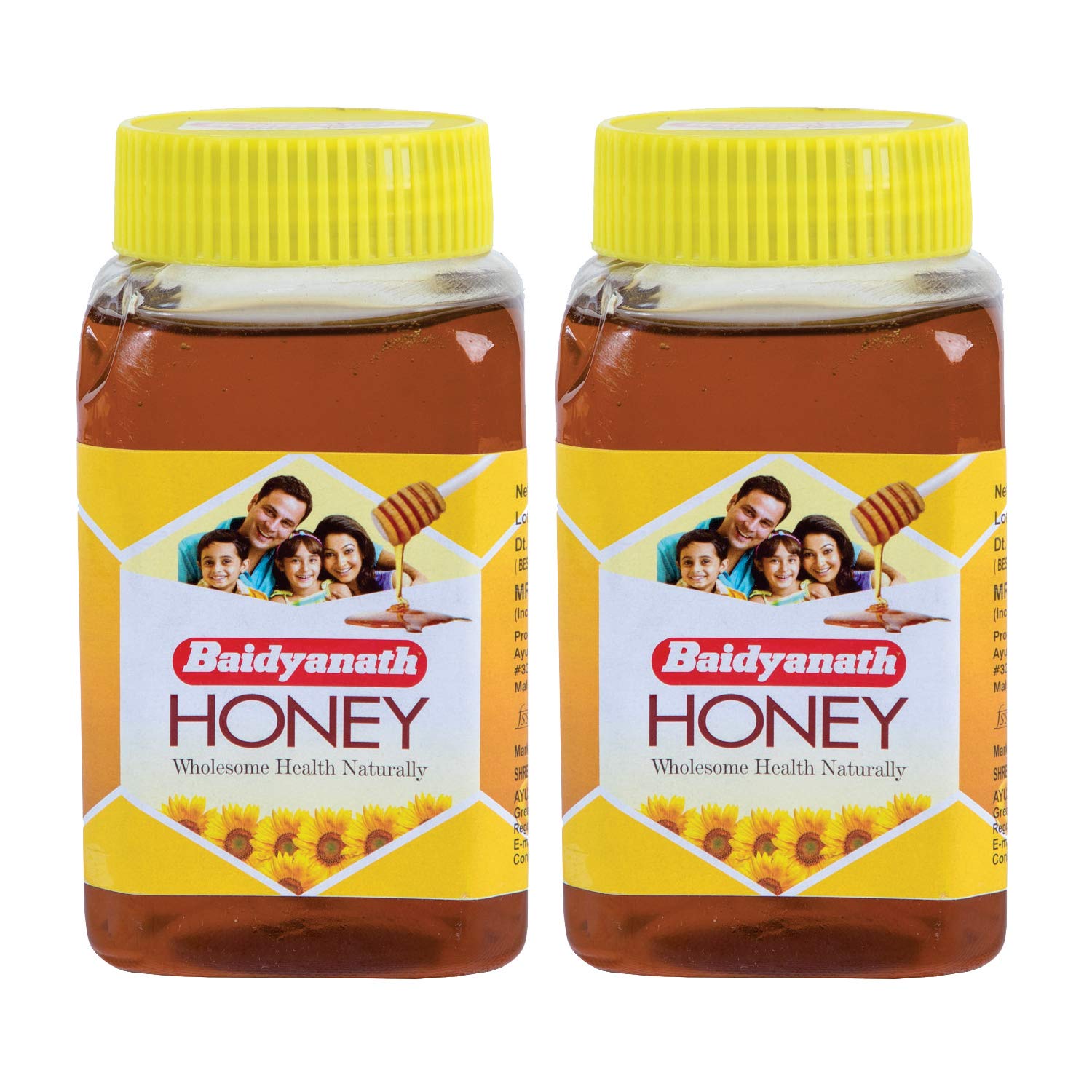 Two 500 g packs of Baidyanath Asli Ayurved natural honey