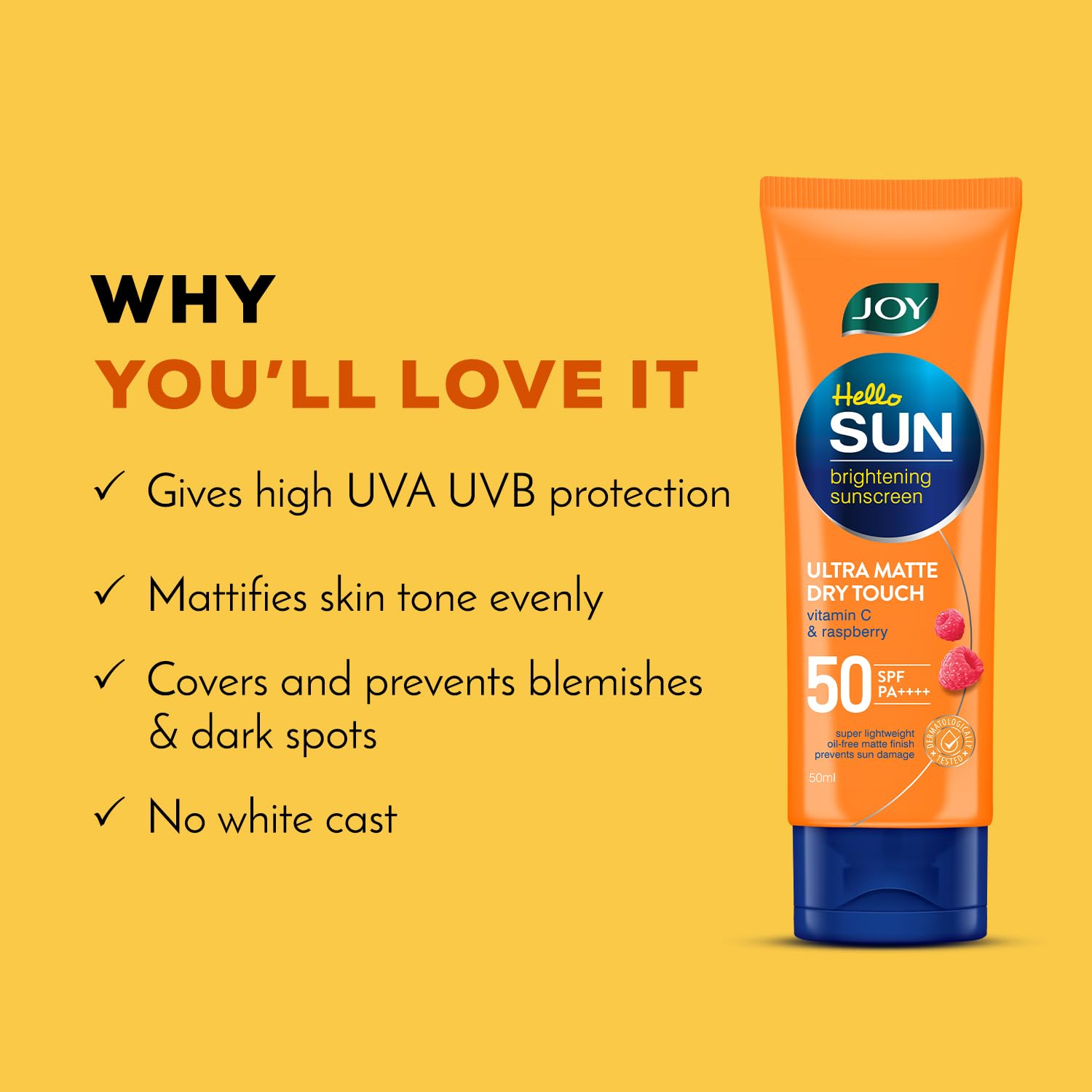 Joy Hello Sun Ultra Matte Sunscreen SPF 50 PA ++++ (100ml) – view 4