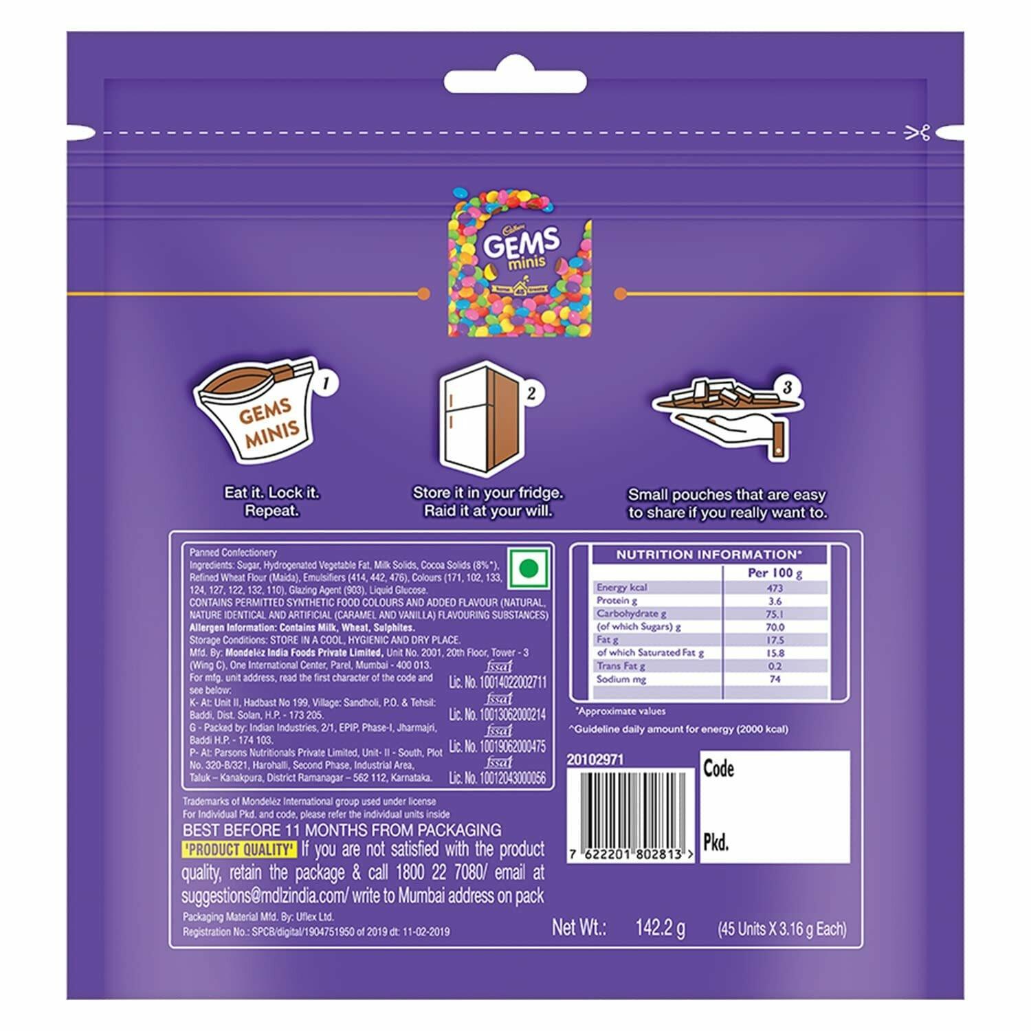 Cadbury Gems Home Treats Birthday Pack, 5 X 142.2 G – view 6