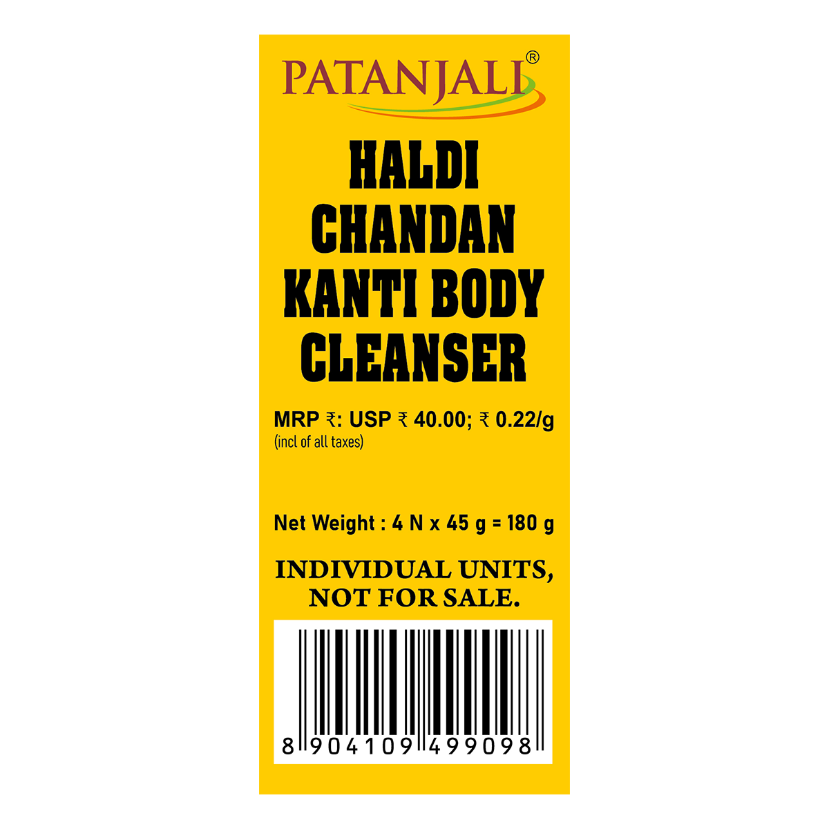 Patanjali Haldi Chandan Kanti Body Cleanser Pack of 4 180 g – view 2