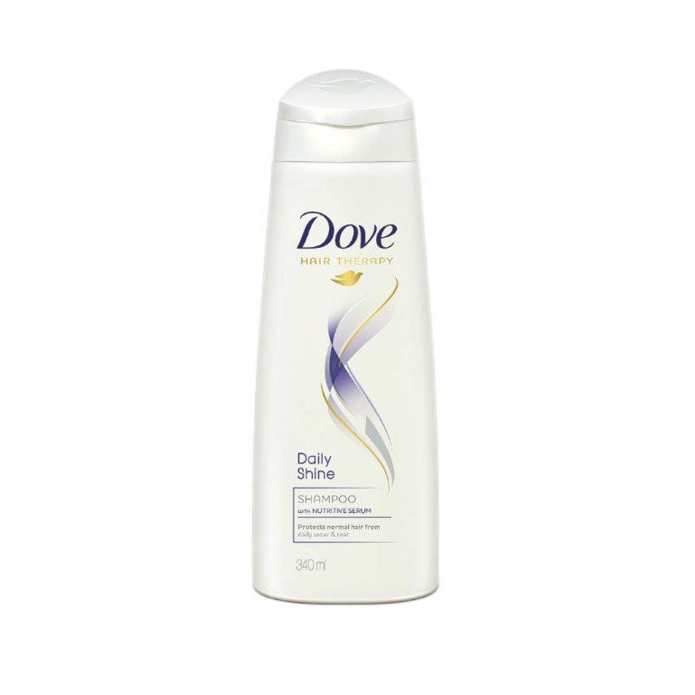 Dove Daily Shine Therapy Shampoo bottle with 340ml label