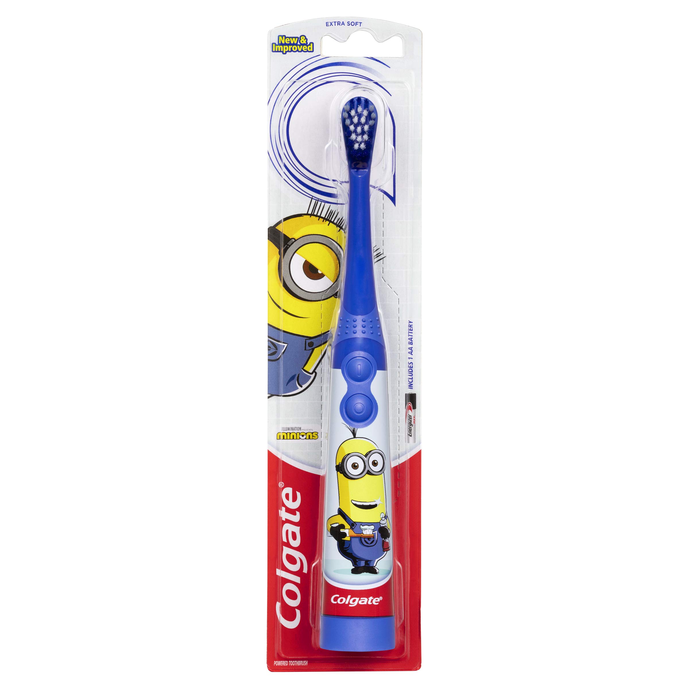 Colgate kids Minions battery powered toothbrush in multicolour packaging