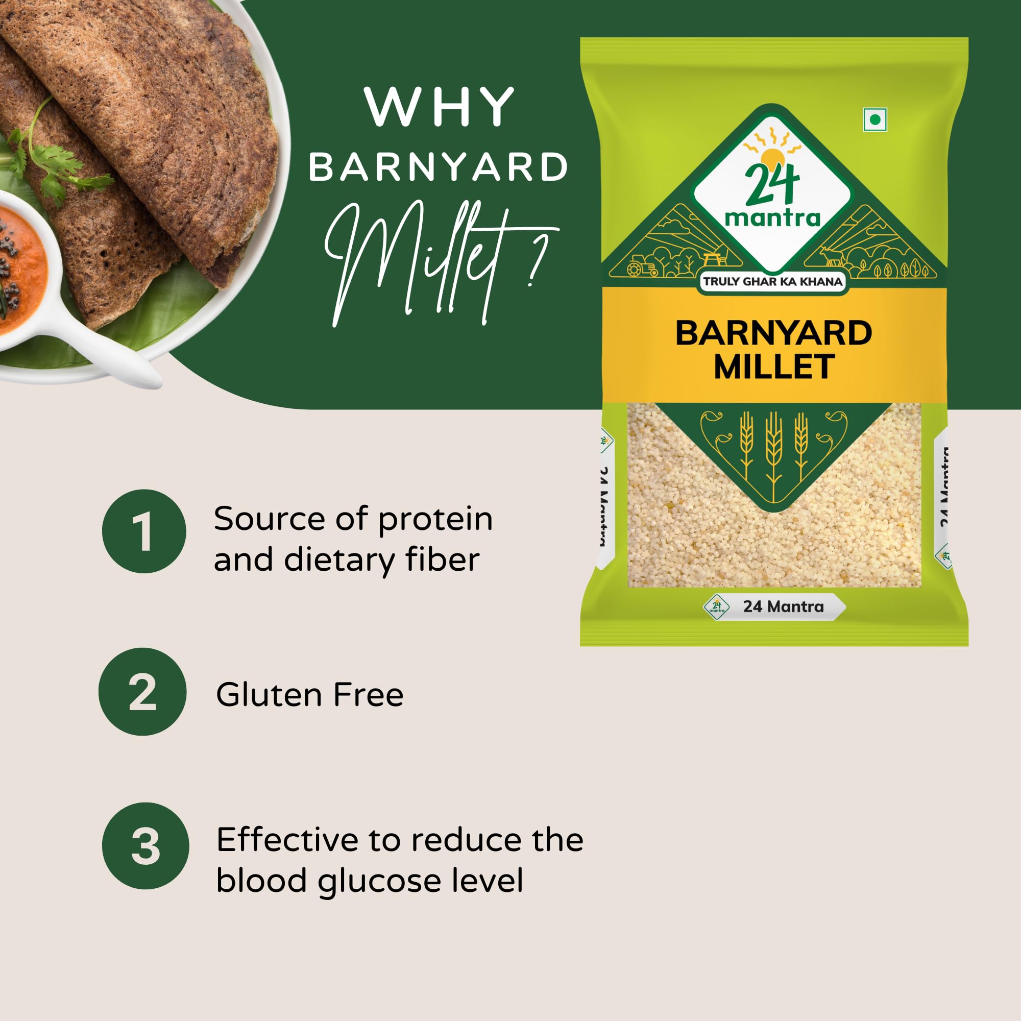 24 Mantra Organic Unpolished Millets 2.5 kg Combo, Pack of 5, Foxtail, Kodo, Little, Barnyard, Mixed Millets – view 6