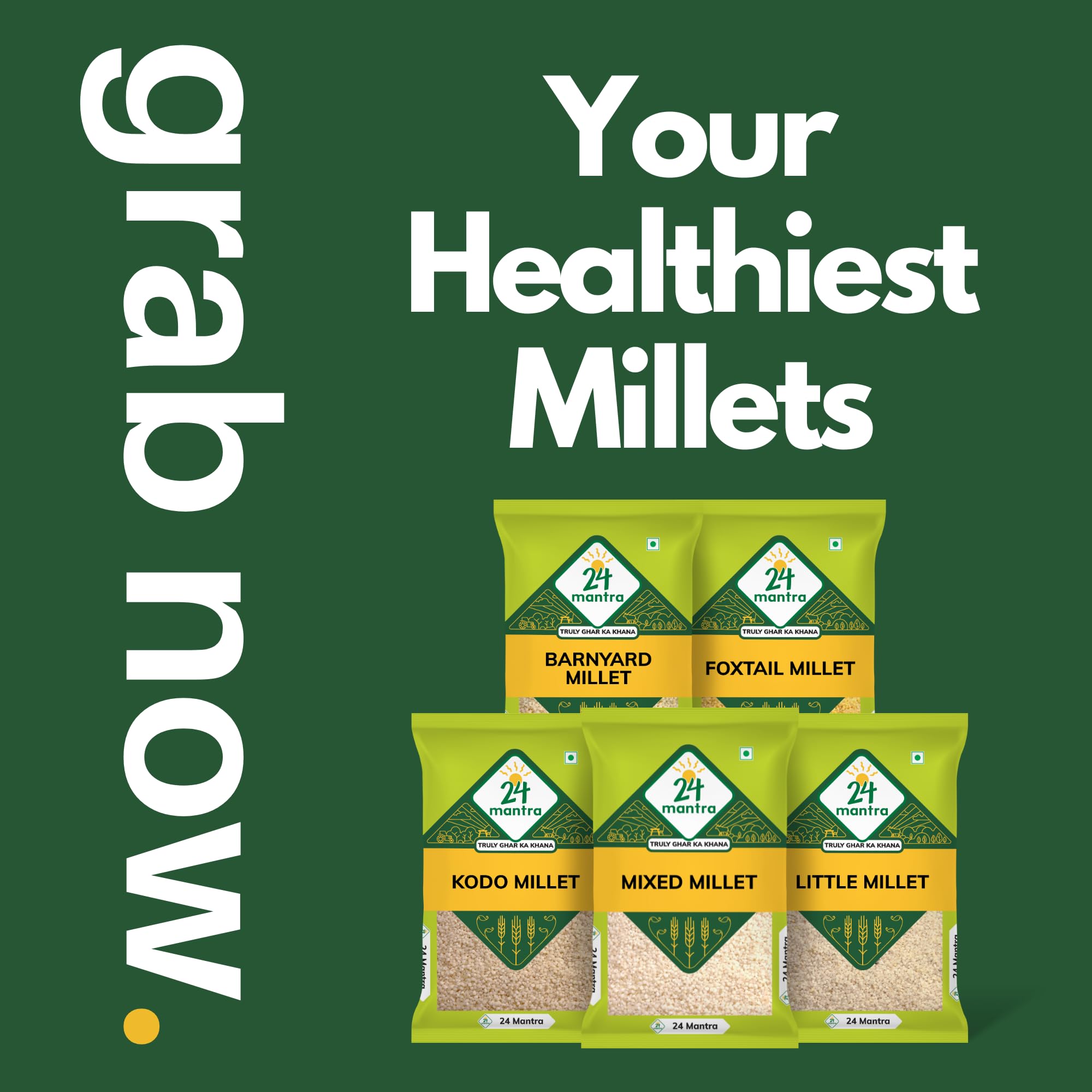 24 Mantra Organic Unpolished Millets 2.5 kg Combo, Pack of 5, Foxtail, Kodo, Little, Barnyard, Mixed Millets – view 7