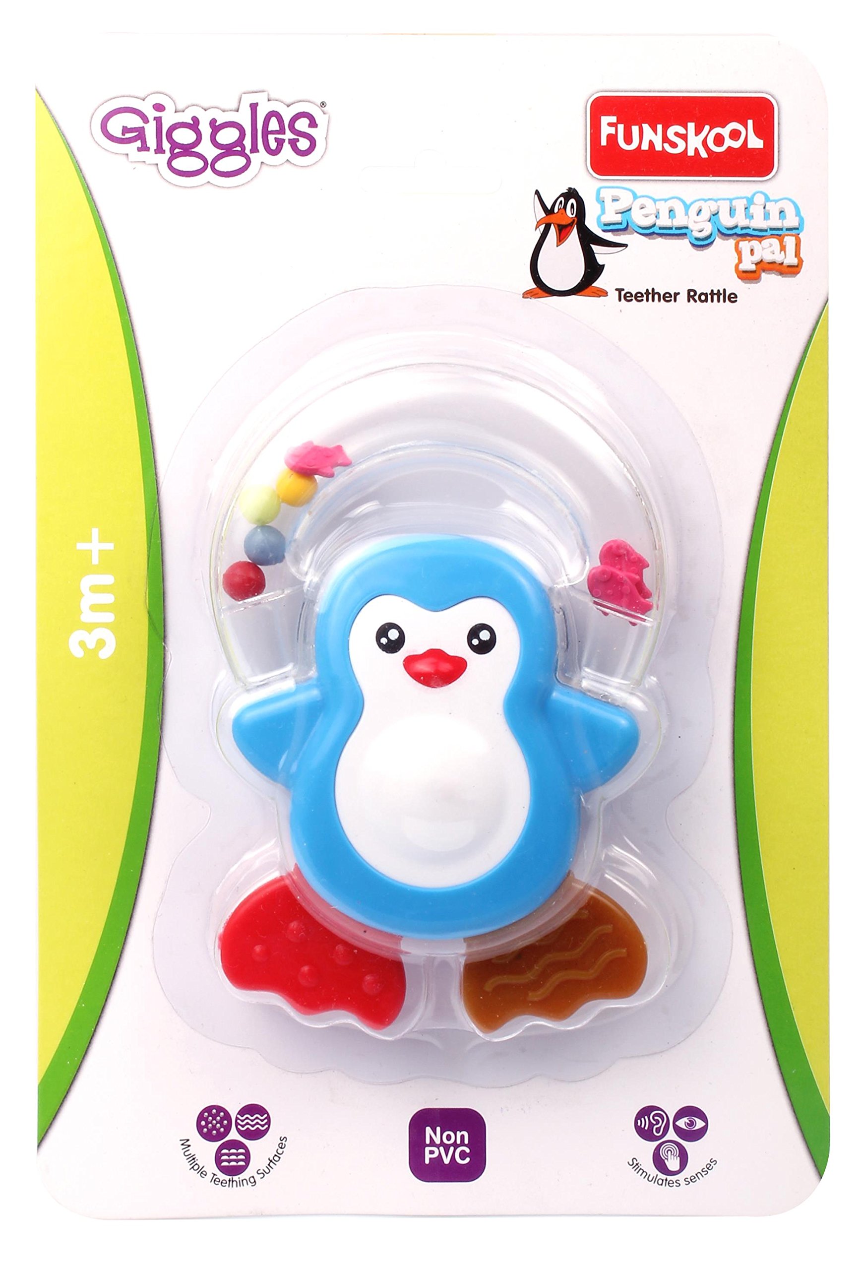 Giggles Funskool, Penguin Pal Teether Rattle, Multi Color, 3 Months + – view 2