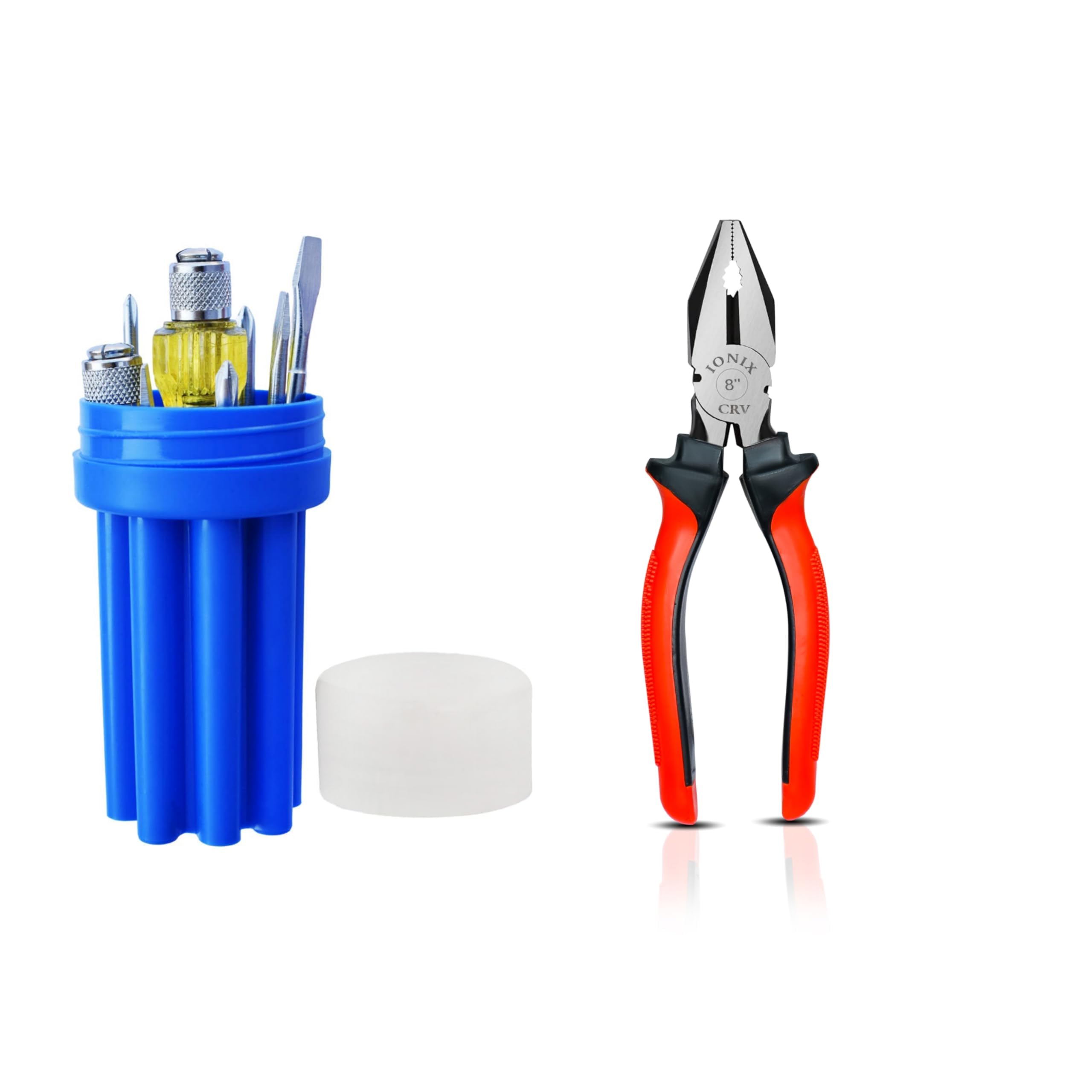 Combination plier and screwdriver set for home repair tasks