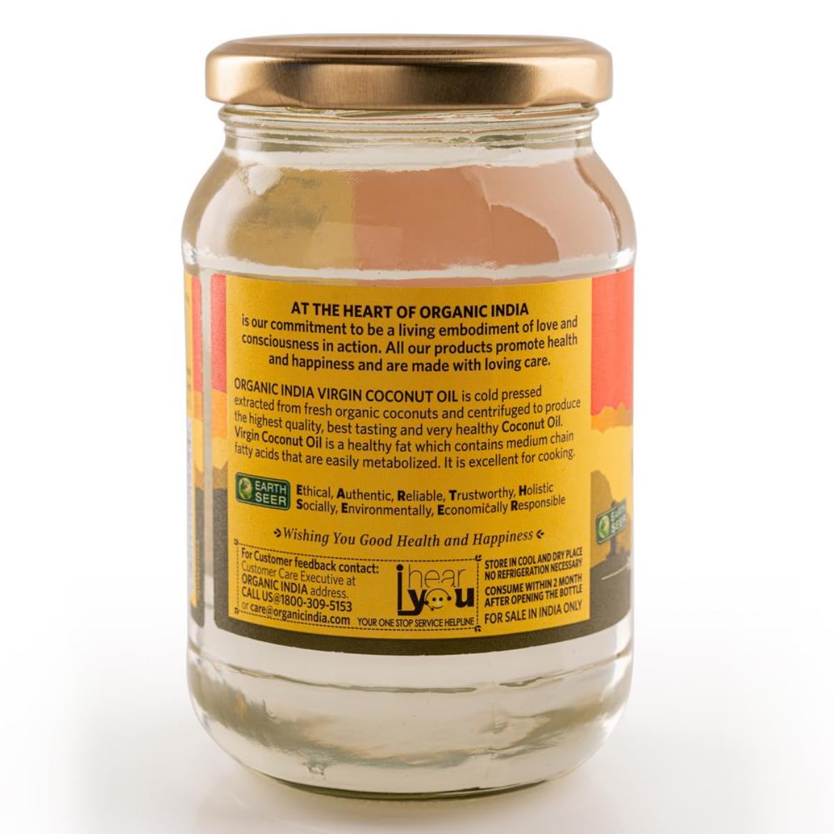 A TATA Product - Organic India Virgin Coconut Oil 500ml, Certified Organic, Lab Tested on 600+ Parameters, Cold Pressed, Extracted from Organically Grown Coconuts, Multipurpose Coconut Oil – view 7