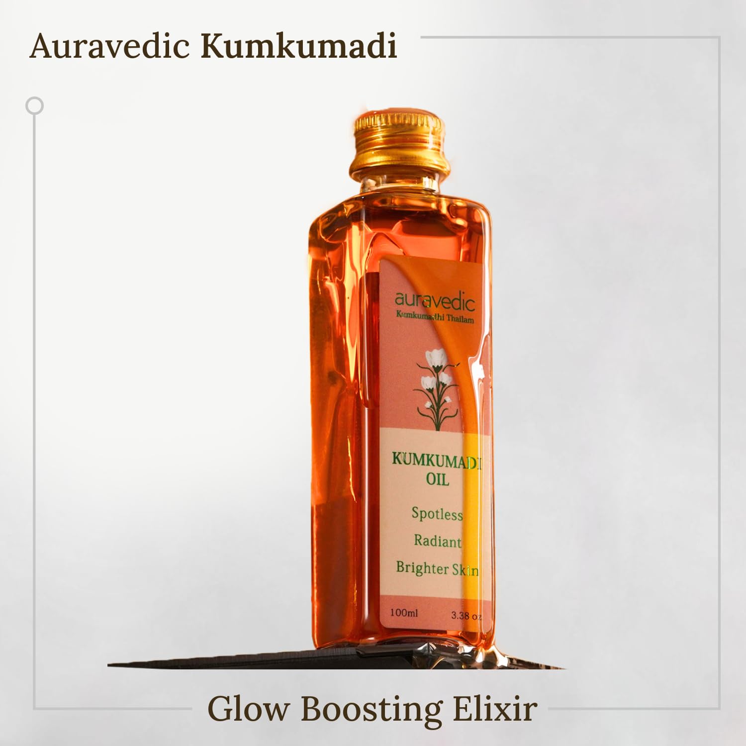 Auravedic Kumkumadi Oil For Face 100 Ml, Pack of 3, Kumkumadi Tailam Face Oil For Glowing Skin, Dark Spot Corrector Face Serum – view 2