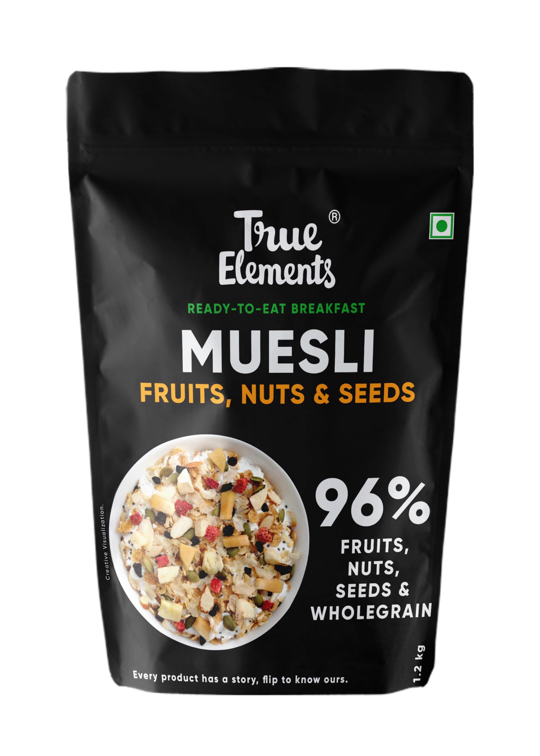Front pack of True Elements fruit and nuts muesli 1.2 kg