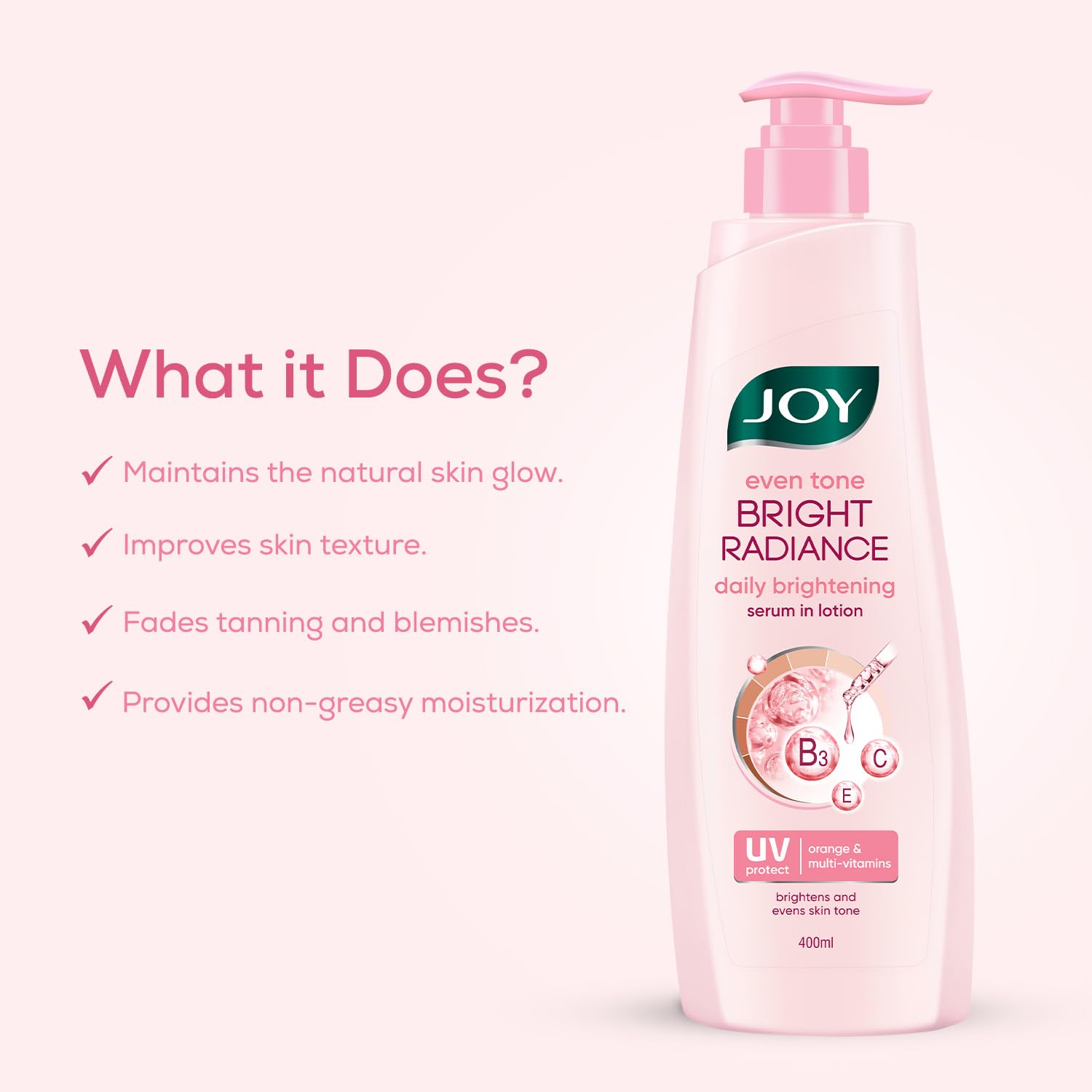 Joy Even Tone Bright Radiance Brightening Summer Body Lotion 400ml – view 4