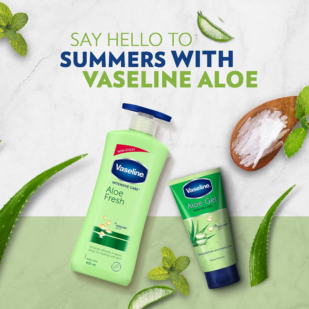 Vaseline Intensive Care, Aloe Fresh Hydrating Body Lotion, 400 ml, for Fresh, Hydrated Skin, with 100% Pure Aloe Vera Extract, for Dry, Rough Skin, for Men & Women – view 7