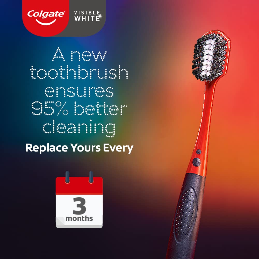 Colgate Visible White O2 Manual Toothbrush for adults- 2 Pcs, Helps prevent Bad Breath, Cavities, Enamel & Gum Problems. – view 7