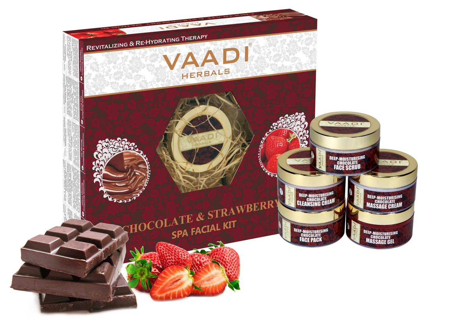 Vaadi Herbals Deep Moisturising Chocolate Spa Facial Kit with Strawberry Extract, 270g – view 2