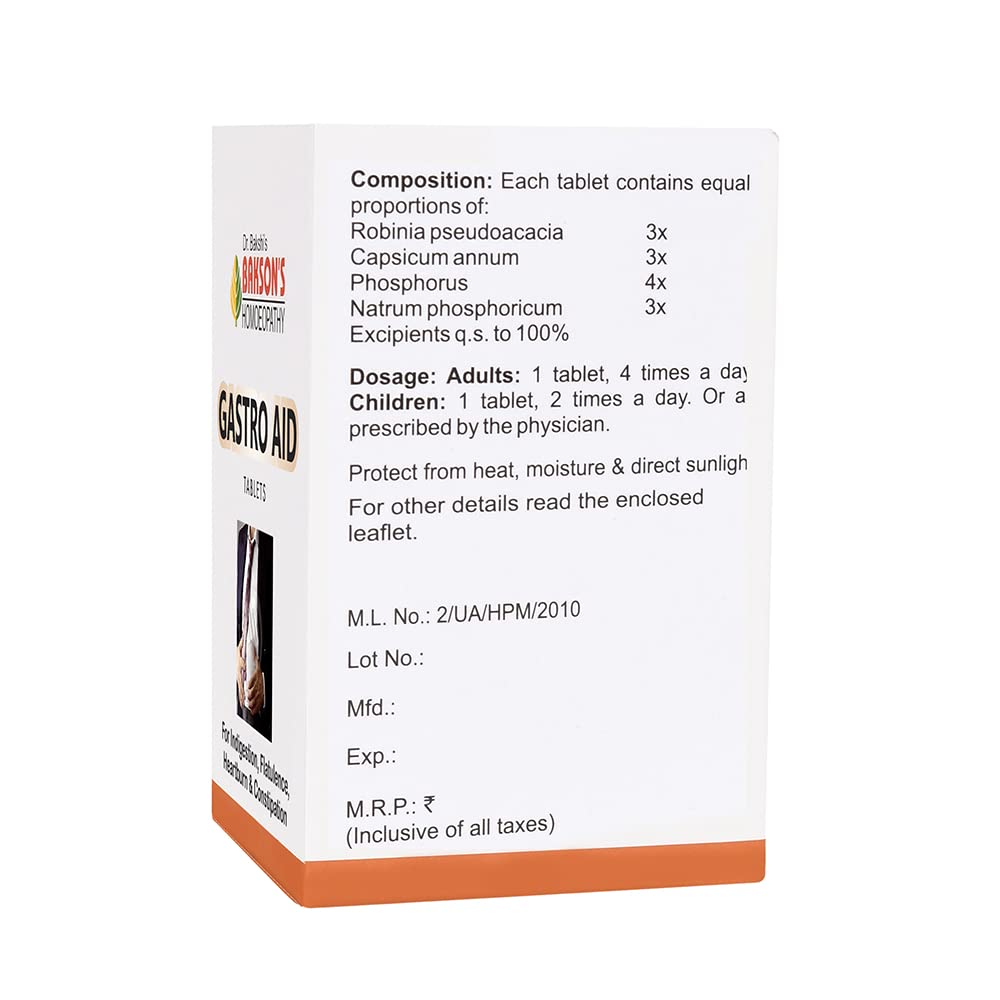 Dr. Bakshi's BAKSON'S HOMOEOPATHY Bakson Gastro Aid Tablets-75Tabs – view 3