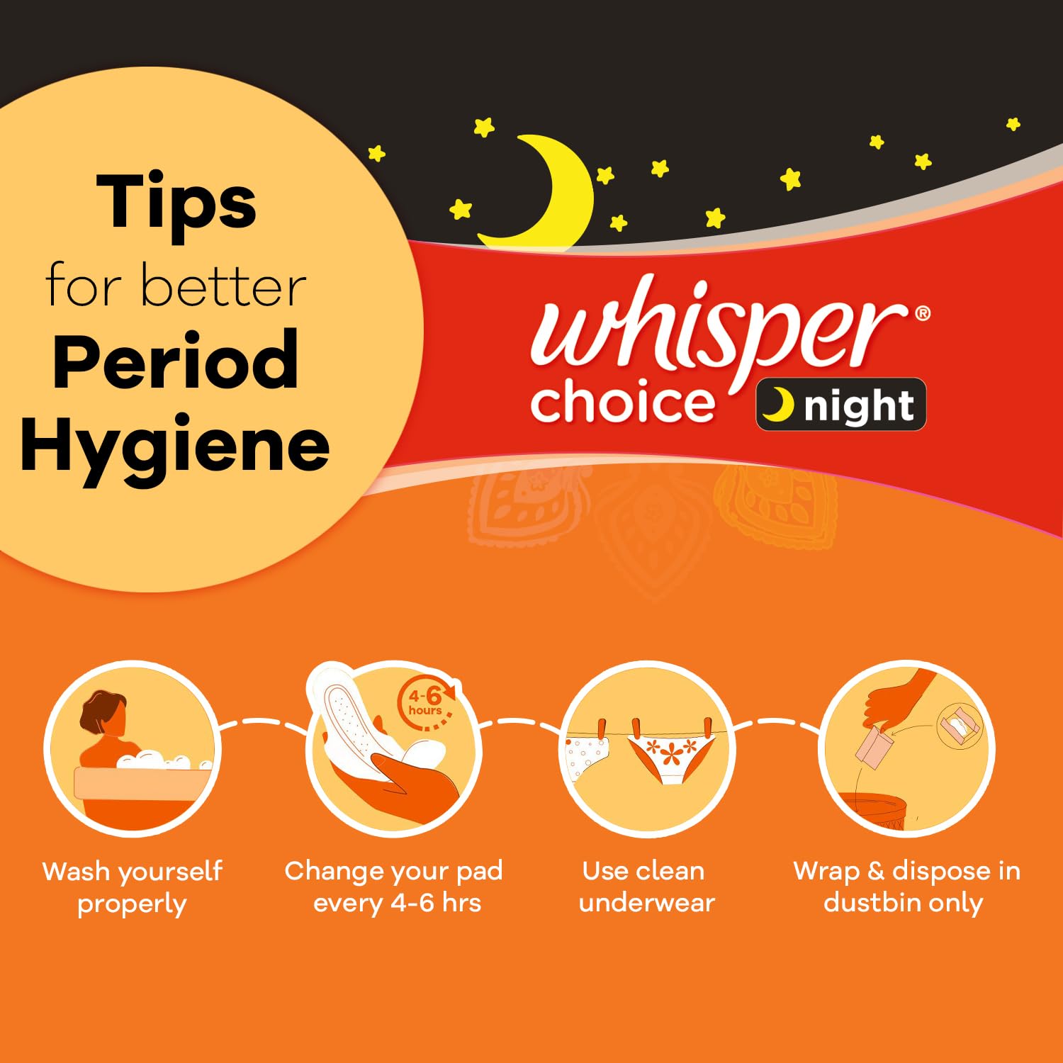 Whisper Ultra Overnight Sanitary Pad For Women With Wings - XXl, 40 Pads – view 7
