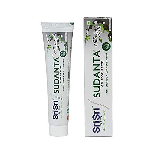 Sri Sri TATTVA shuddhta ka naam Sudanta Herbal Gel Toothpaste - All Natural, SLS Free, Fluoride Free Tooth Paste with Charcoal, Salt & More - 100g (Pack of 2), for Kids and Adults – view 2
