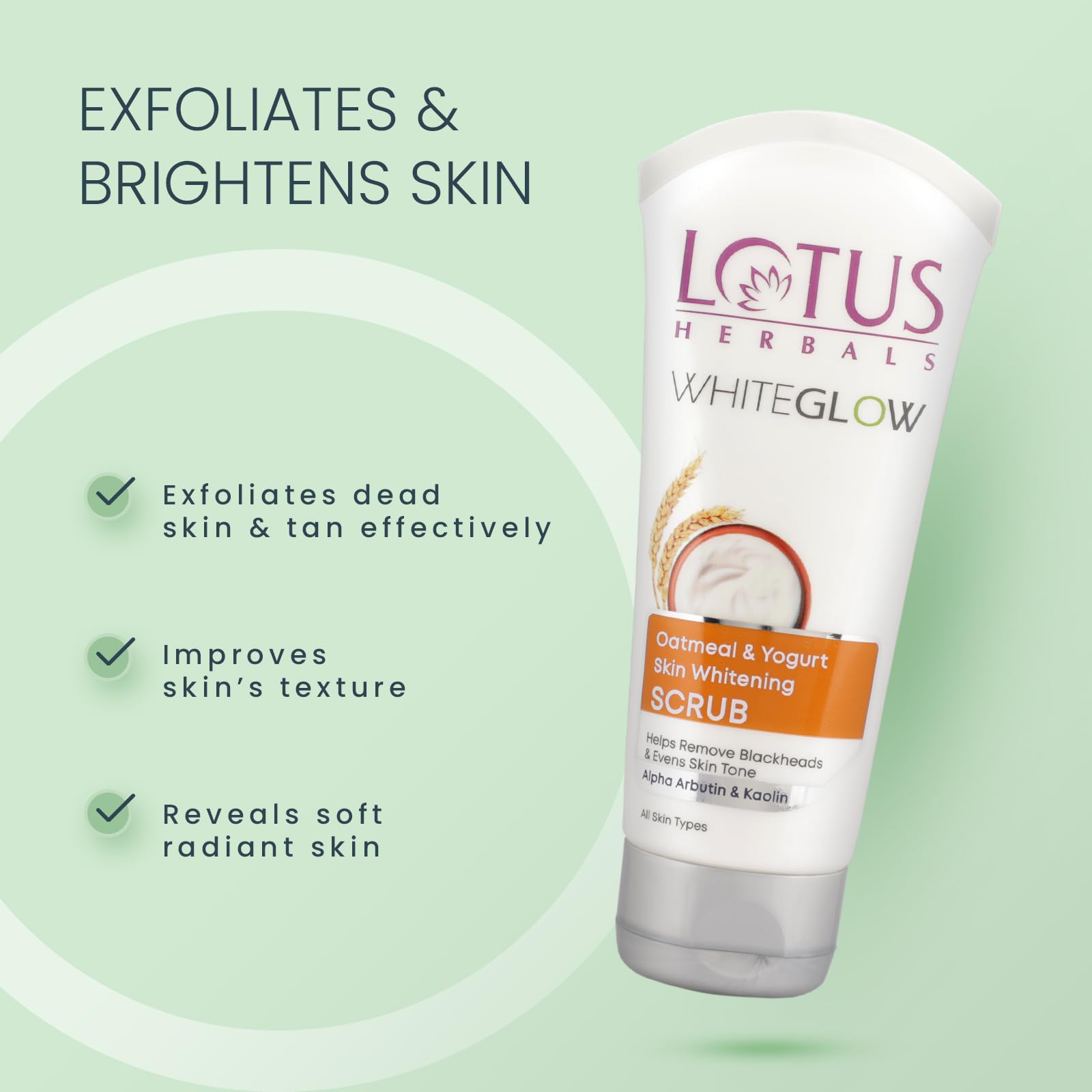Lotus Herbals WhiteGlow Skin Brightening Oatmeal & Yogurt Scrub – view 2