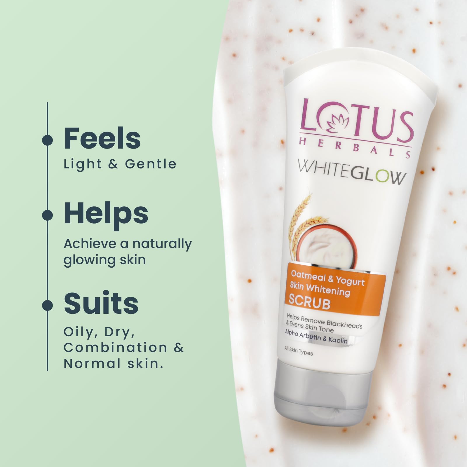 Lotus Herbals WhiteGlow Skin Brightening Oatmeal & Yogurt Scrub – view 4