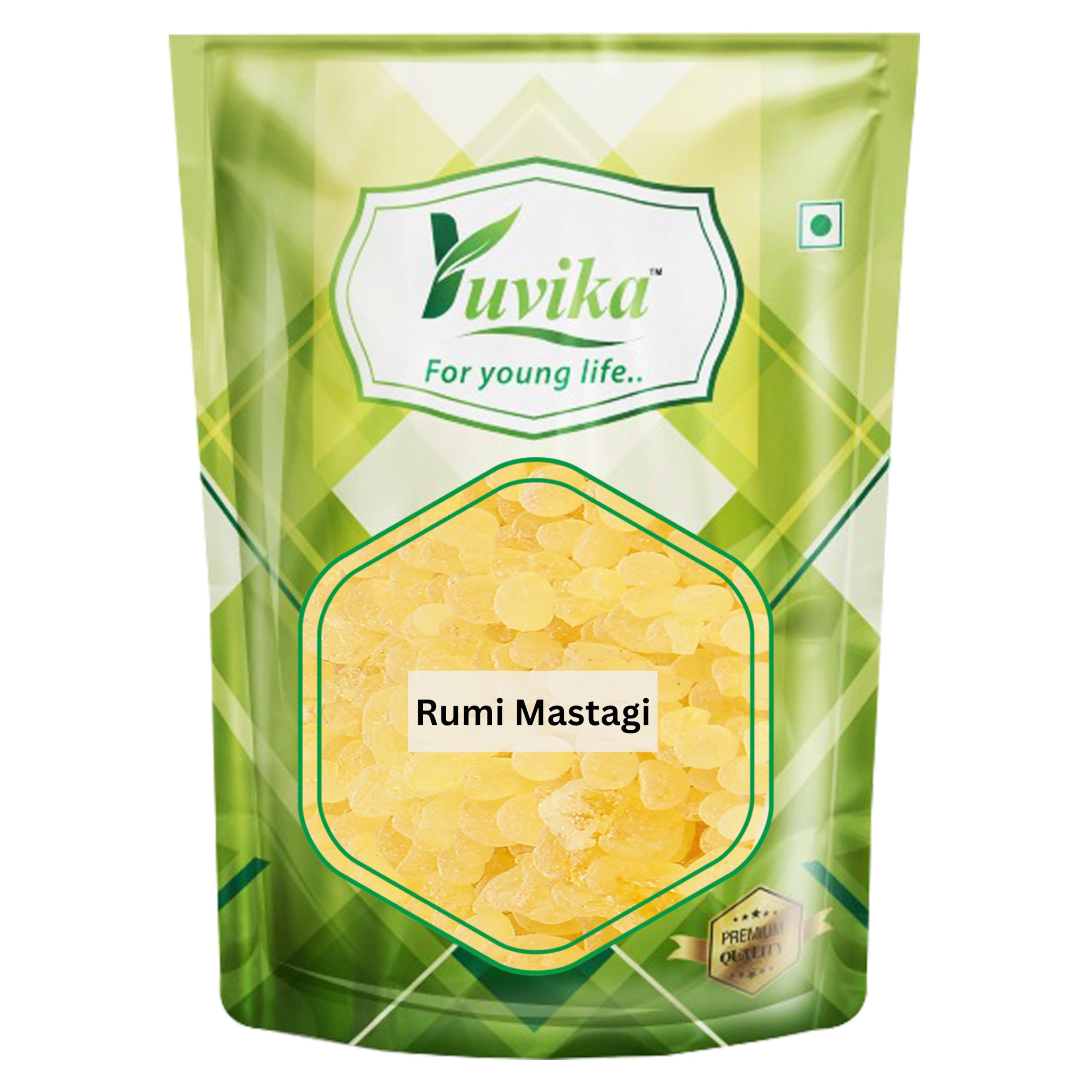 Whole Yuvika mastic gum resin packed in a natural bag
