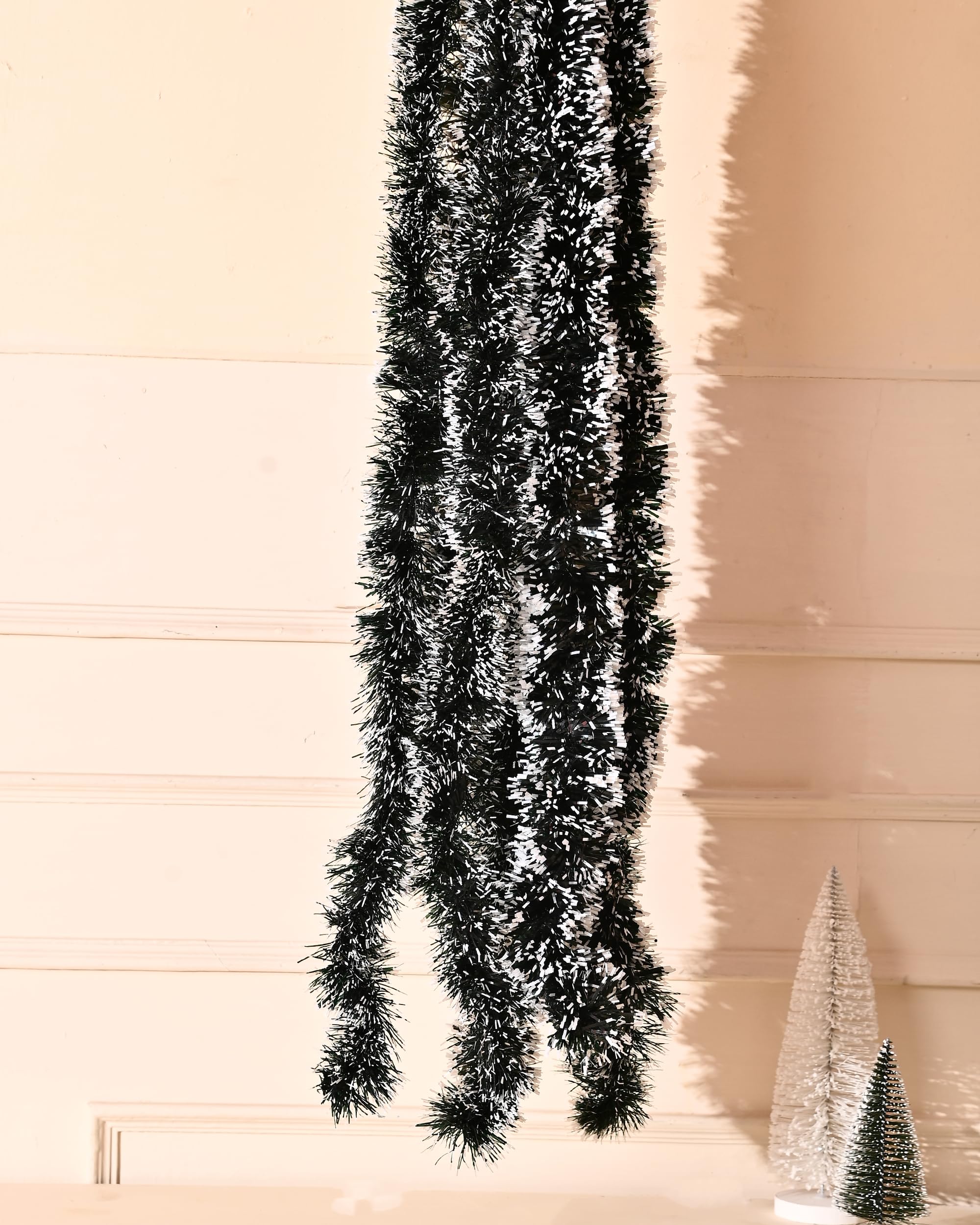 CraftVatika Set of 3 Snow Garland for Christmas Tree Decoration Ornaments Tinsel Snow Garlands for Xmas Home - Christmas Decorations Items Home Office Railing Decor Xmas Gift Hanging - (6 Ft Length) – view 2