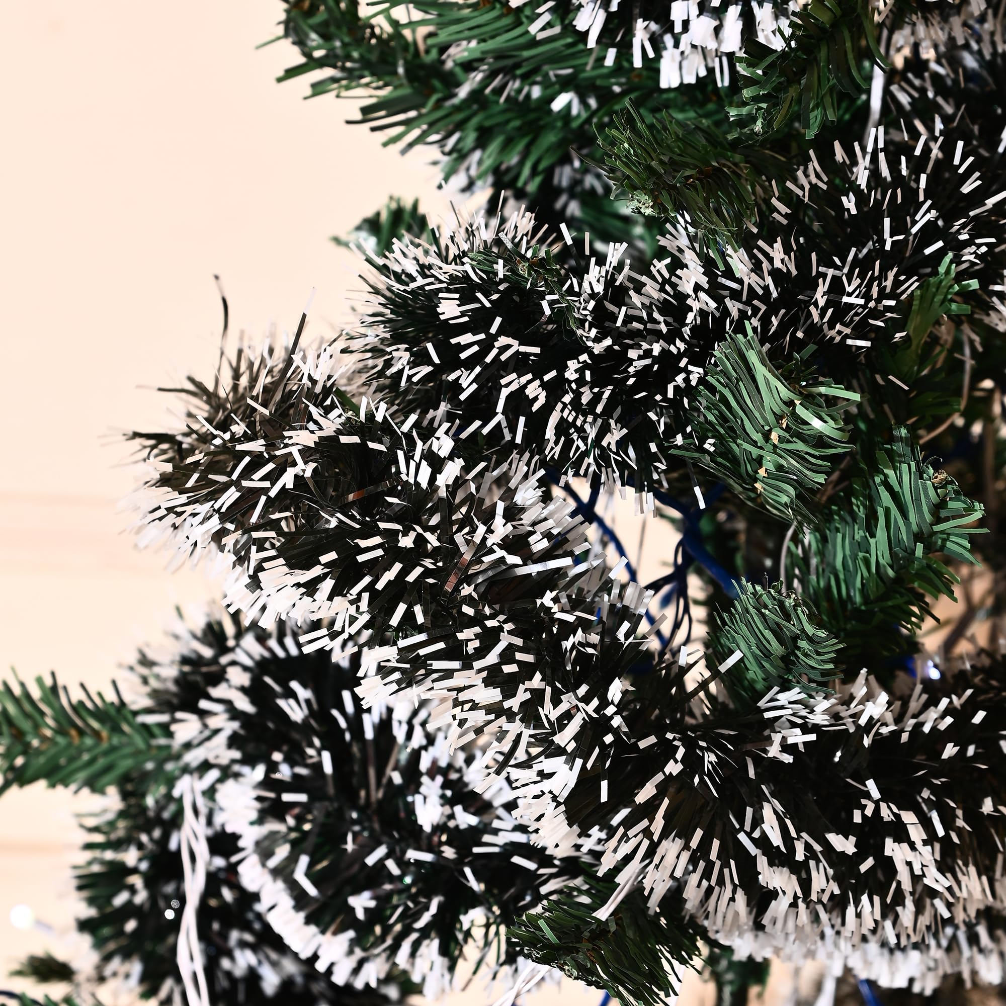 CraftVatika Set of 3 Snow Garland for Christmas Tree Decoration Ornaments Tinsel Snow Garlands for Xmas Home - Christmas Decorations Items Home Office Railing Decor Xmas Gift Hanging - (6 Ft Length) – view 5