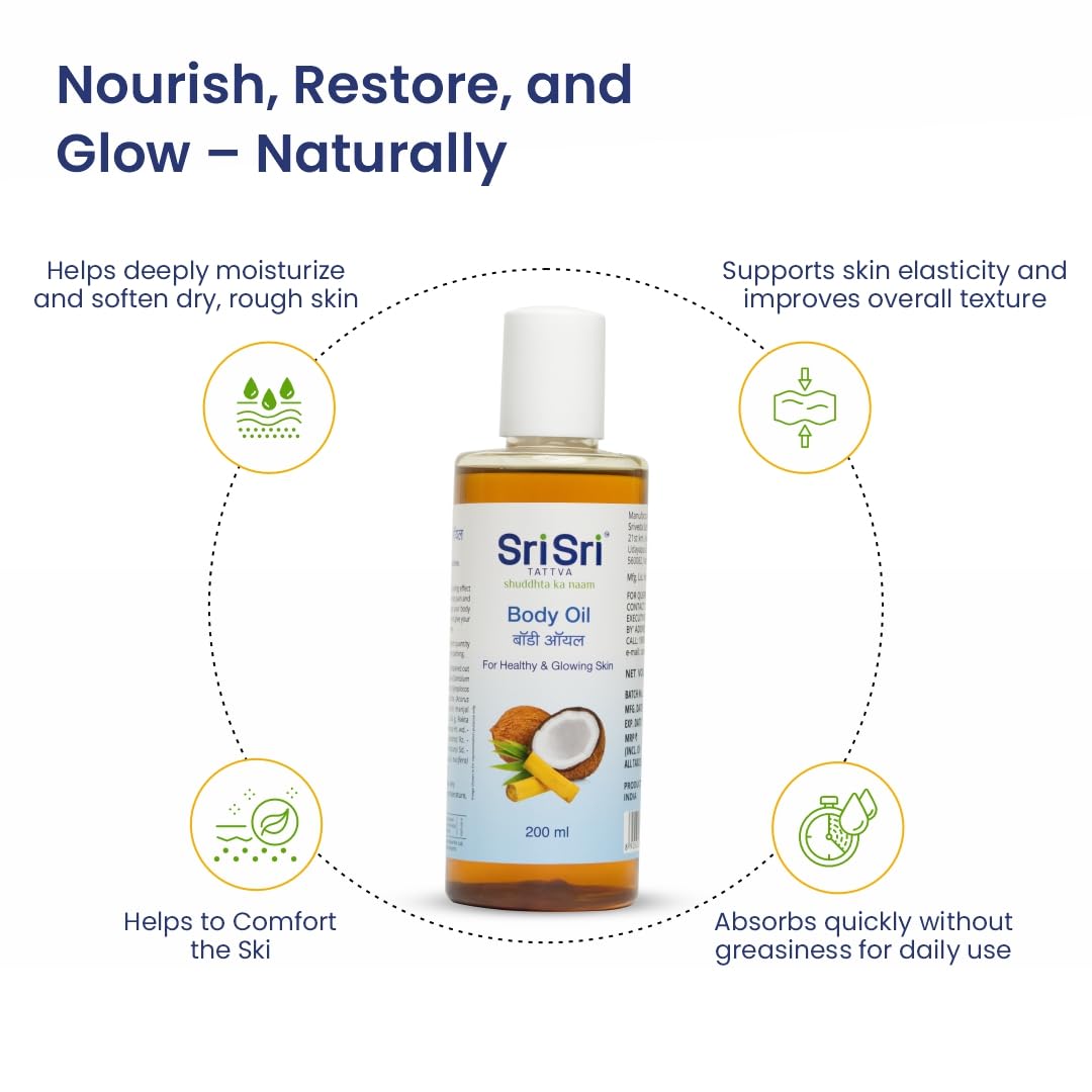 Sri Sri Tattva shuddhta ka naam Body Oil, 200ml (Single Pack) – view 3
