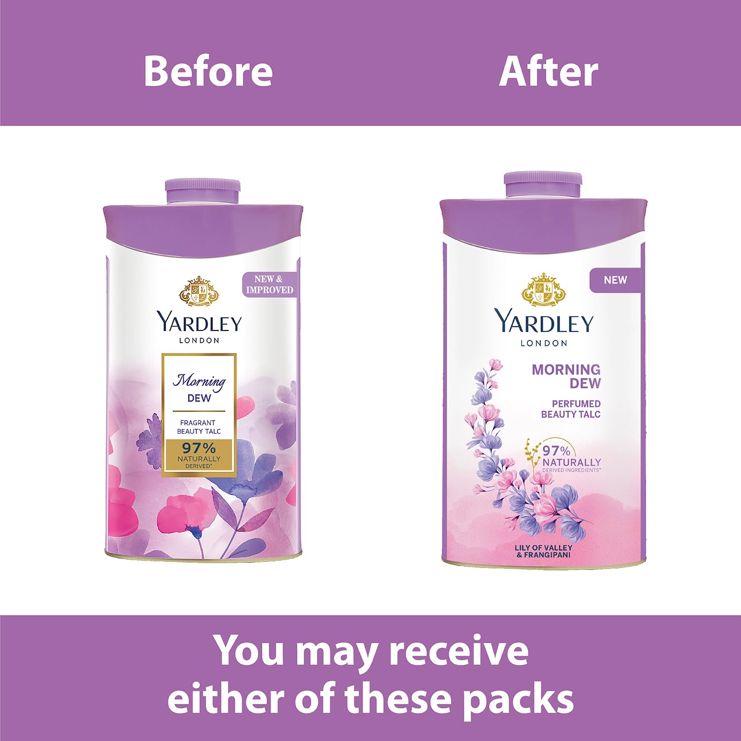 Yardley London Morning Dew Perfumed Talc Pwder for Women with Calcium Carbonate, Magnisium Carbonate, Fragrance, Dipropylene Glycol, Calcium Silicate, Triclosan, Pack of 1, 250g – view 3