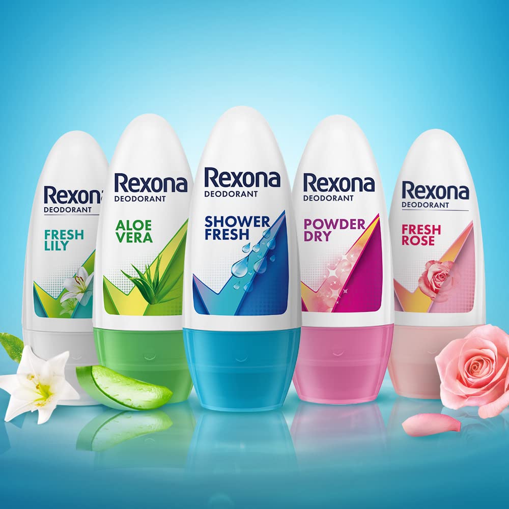 Rexona Shower Fresh Underarm Roll On Deodorant For Women, Antiperspirant, Removes Odour, Keeps Skin Fresh & Clean, Alcohol Free, Skin Friendly, 50 Ml – view 6