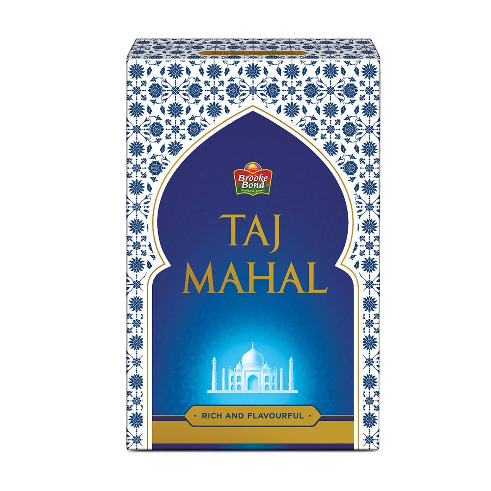 Vacuum-sealed Brooke Bond Taj Mahal loose leaf black tea pack