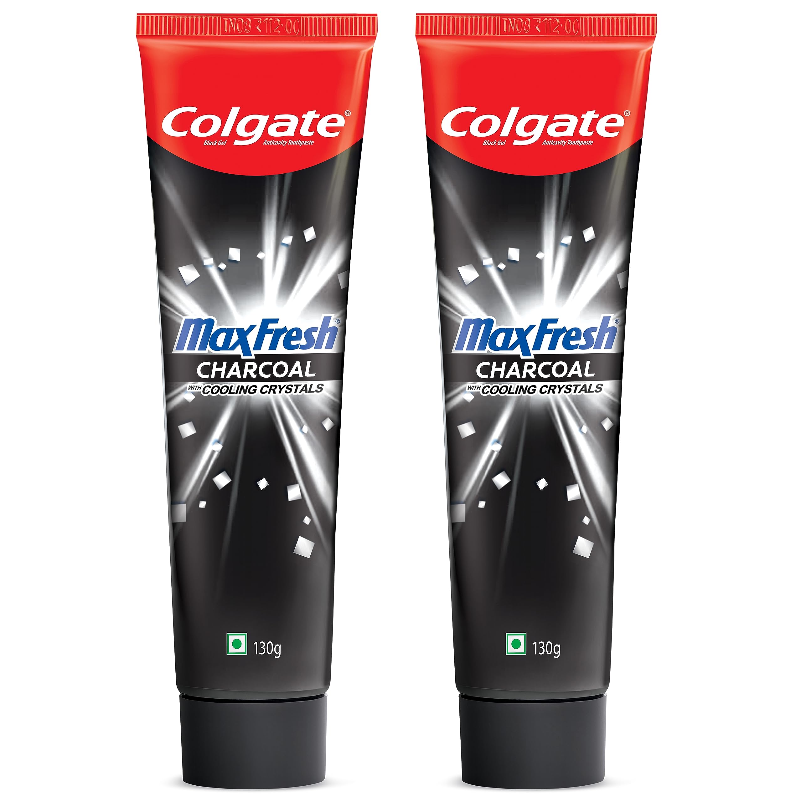 Front view of Colgate MaxFresh charcoal toothpaste 260 g tube