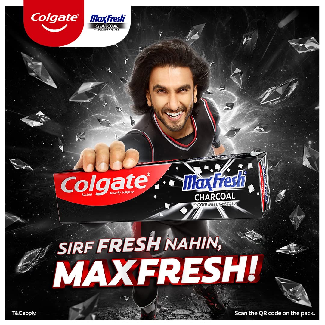 Colgate MaxFresh Toothpaste, Black Gel Paste with Charcoal for Super Fresh Breath, 260gm – view 2