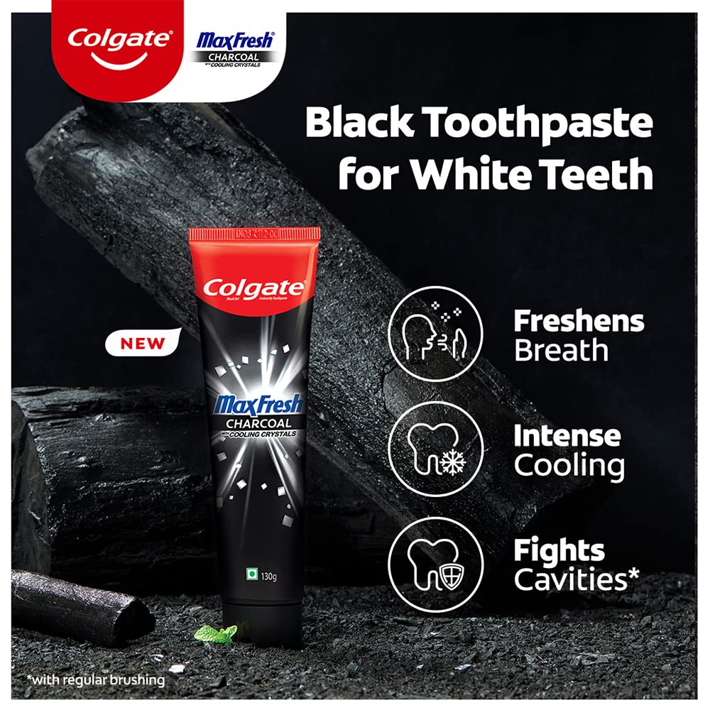 Colgate MaxFresh Toothpaste, Black Gel Paste with Charcoal for Super Fresh Breath, 260gm – view 7