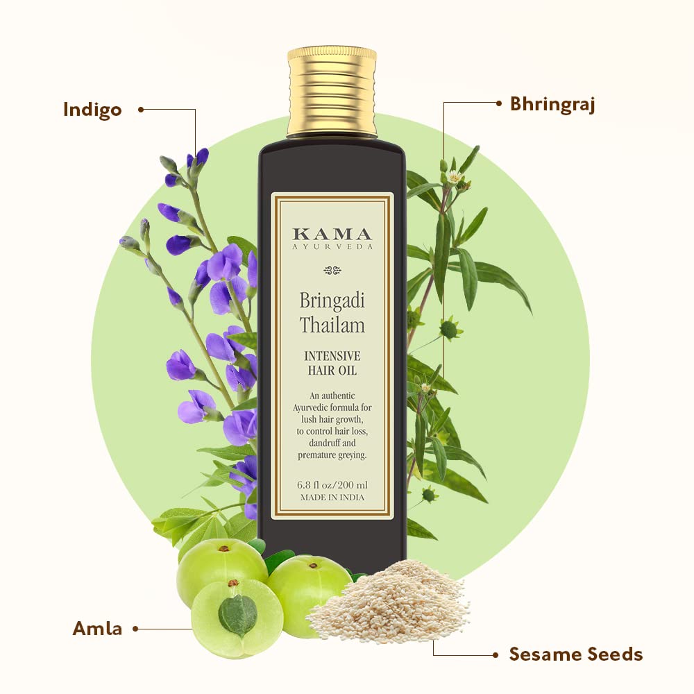Kama Ayurveda Bringadi Intensive Hair Treatment Oil, 200ml(Hair Oil) – view 3