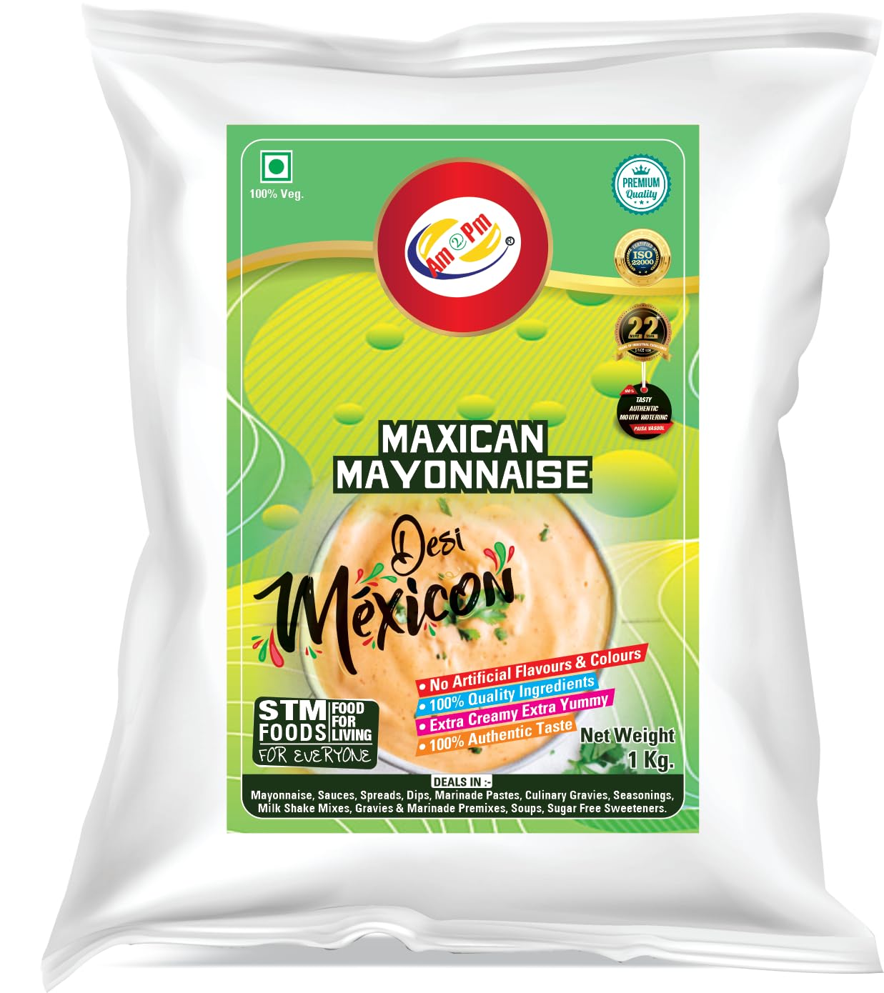 Am 2 Pm jalapeno tomato Mexican mayonnaise pouch front view