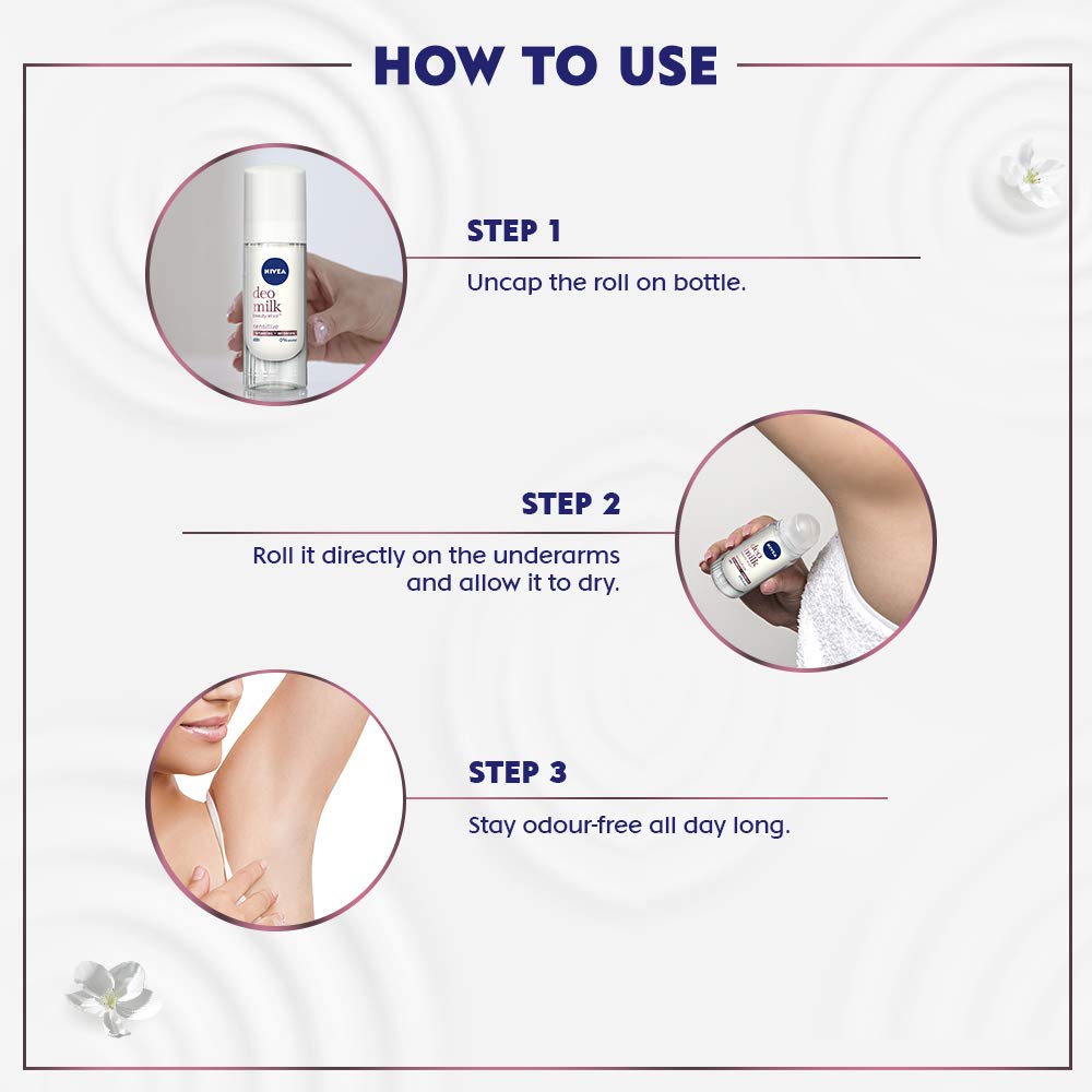Nivea Deodorant, Deo Milk Sensitive Roll On For Women, 40 ml – view 4