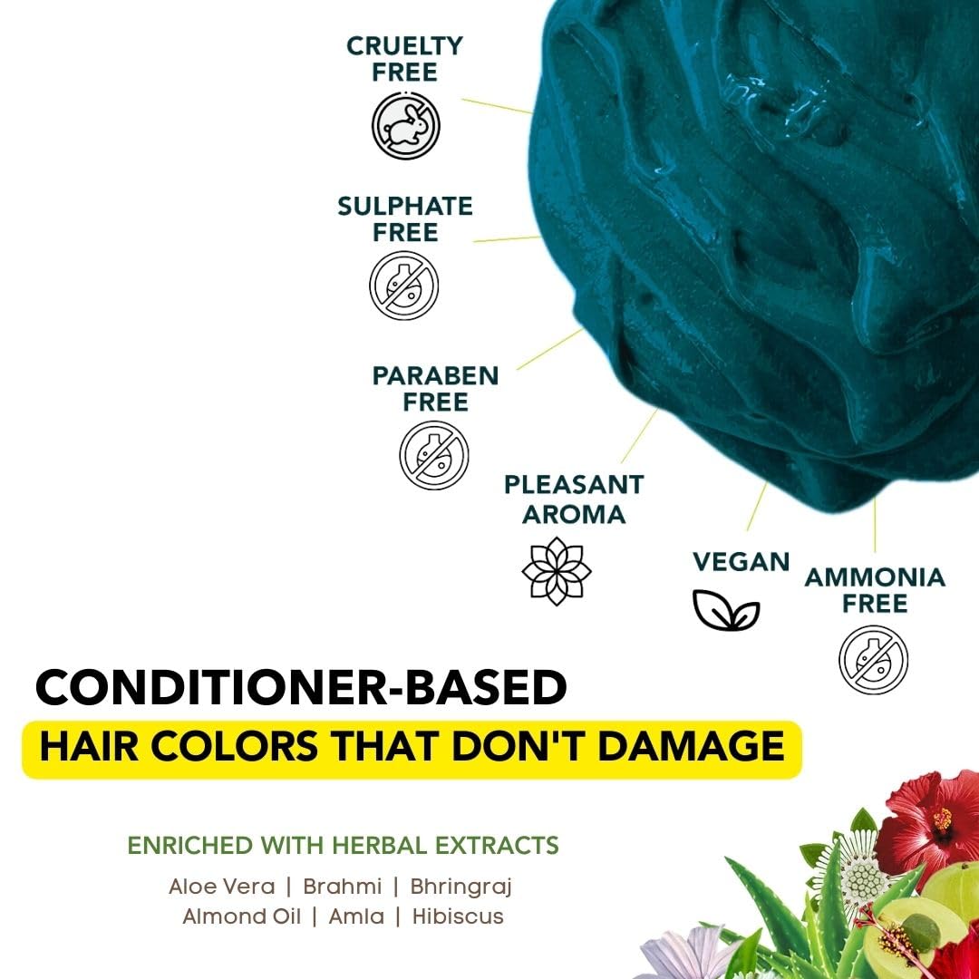 Paradyes Semi-permanent Emerald Green DIY Conditioner Based Hair Colour 120 gm and Lighten Up! Bleach Pack 30 Vol. for all Hair Types – view 6