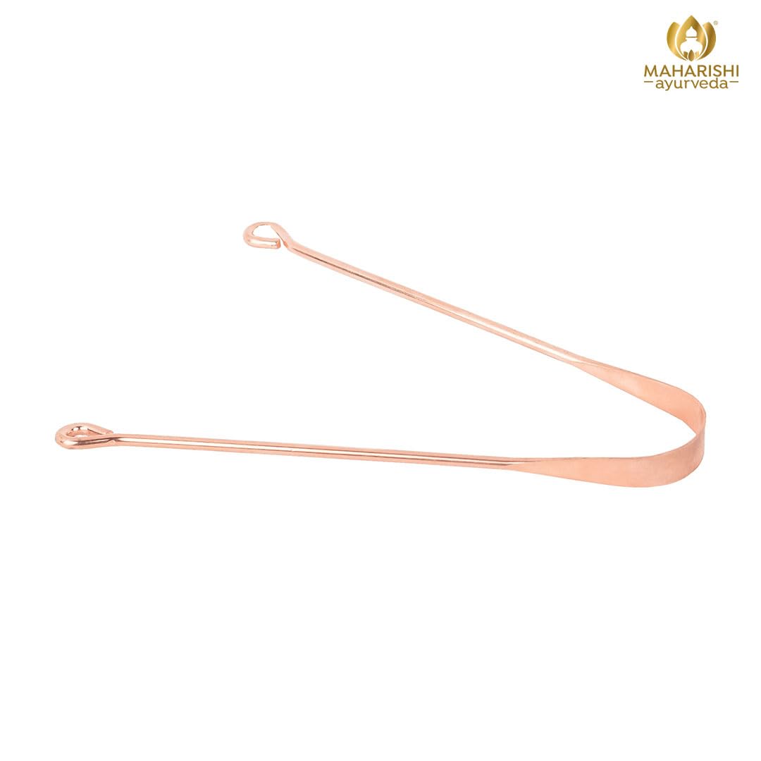 Maharishi Ayurveda Ayurdent Tongue Cleaner for Kids Ages 10+ and Adults - Premium Ayurvedic Copper Oral Hygiene Tongue Scraper Tool for Effective Bacteria & Plaque Removal (Pack of 1) – view 3