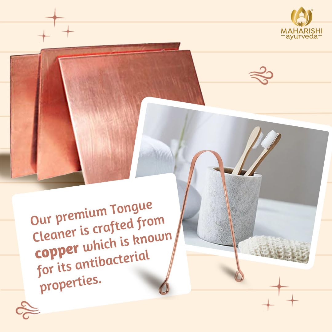Maharishi Ayurveda Ayurdent Tongue Cleaner for Kids Ages 10+ and Adults - Premium Ayurvedic Copper Oral Hygiene Tongue Scraper Tool for Effective Bacteria & Plaque Removal (Pack of 1) – view 7