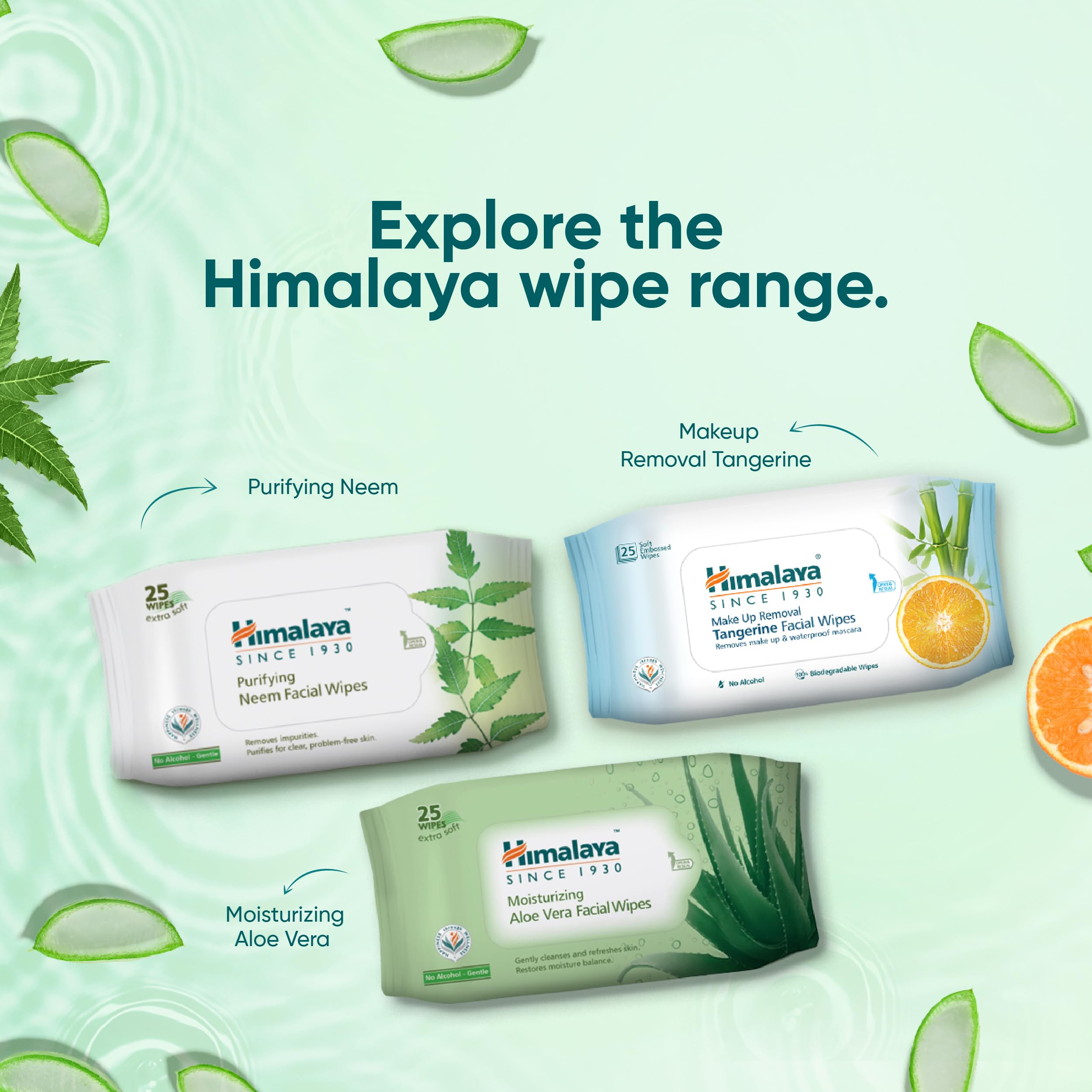Himalaya Moisturising Aloe Vera Facial Wipes, 25 Count – view 6