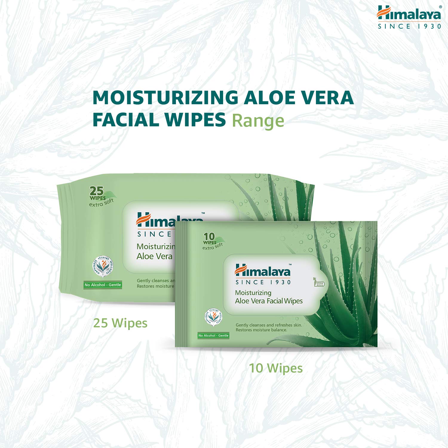 Himalaya Moisturising Aloe Vera Facial Wipes, 25 Count – view 8