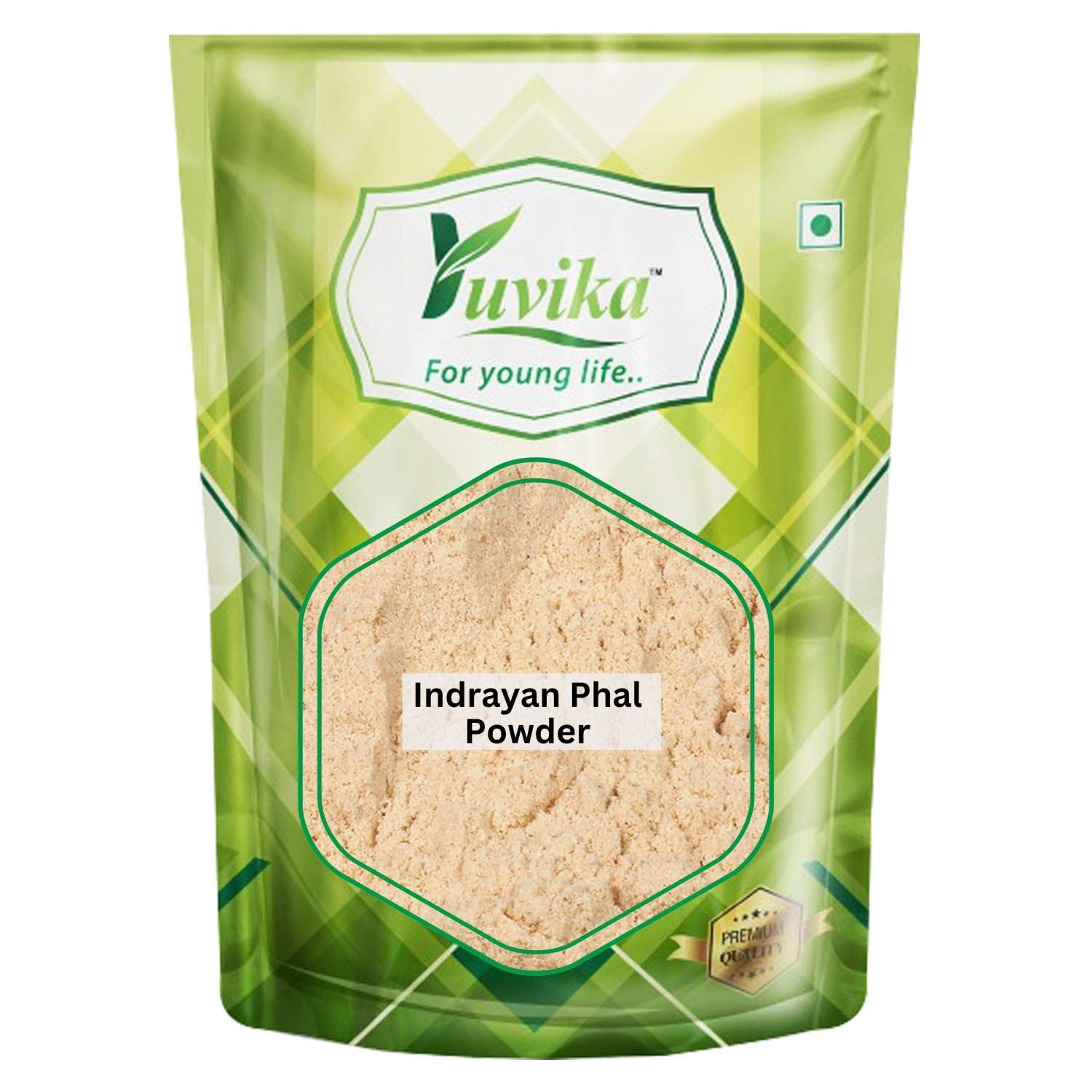 Front view of Yuvika Indrayan Phal Powder 200 gram bag