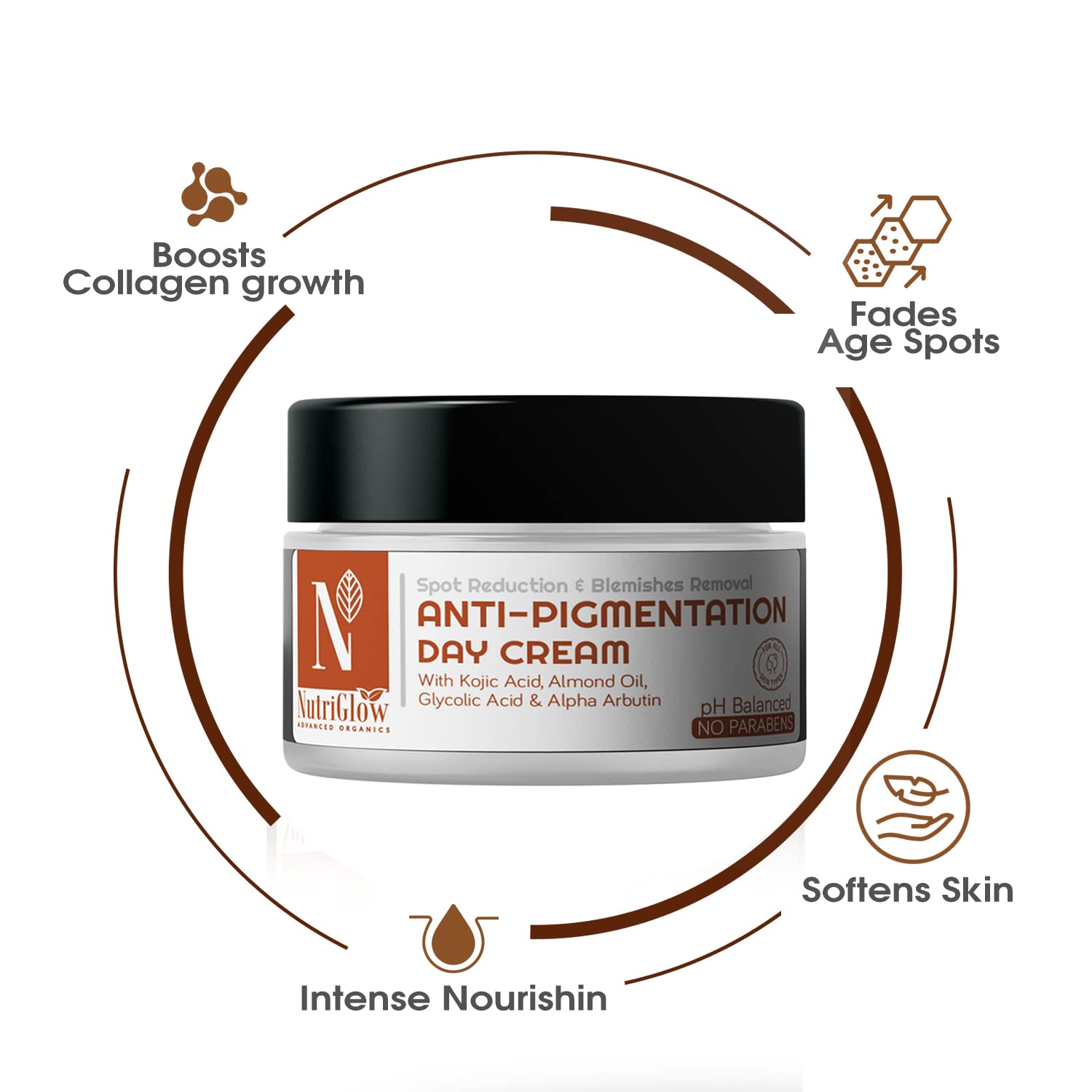 Nutriglow Advanced organics Anti-Pigmentation Day Cream for Spot Reduction, All Skin Types, 50g – view 2