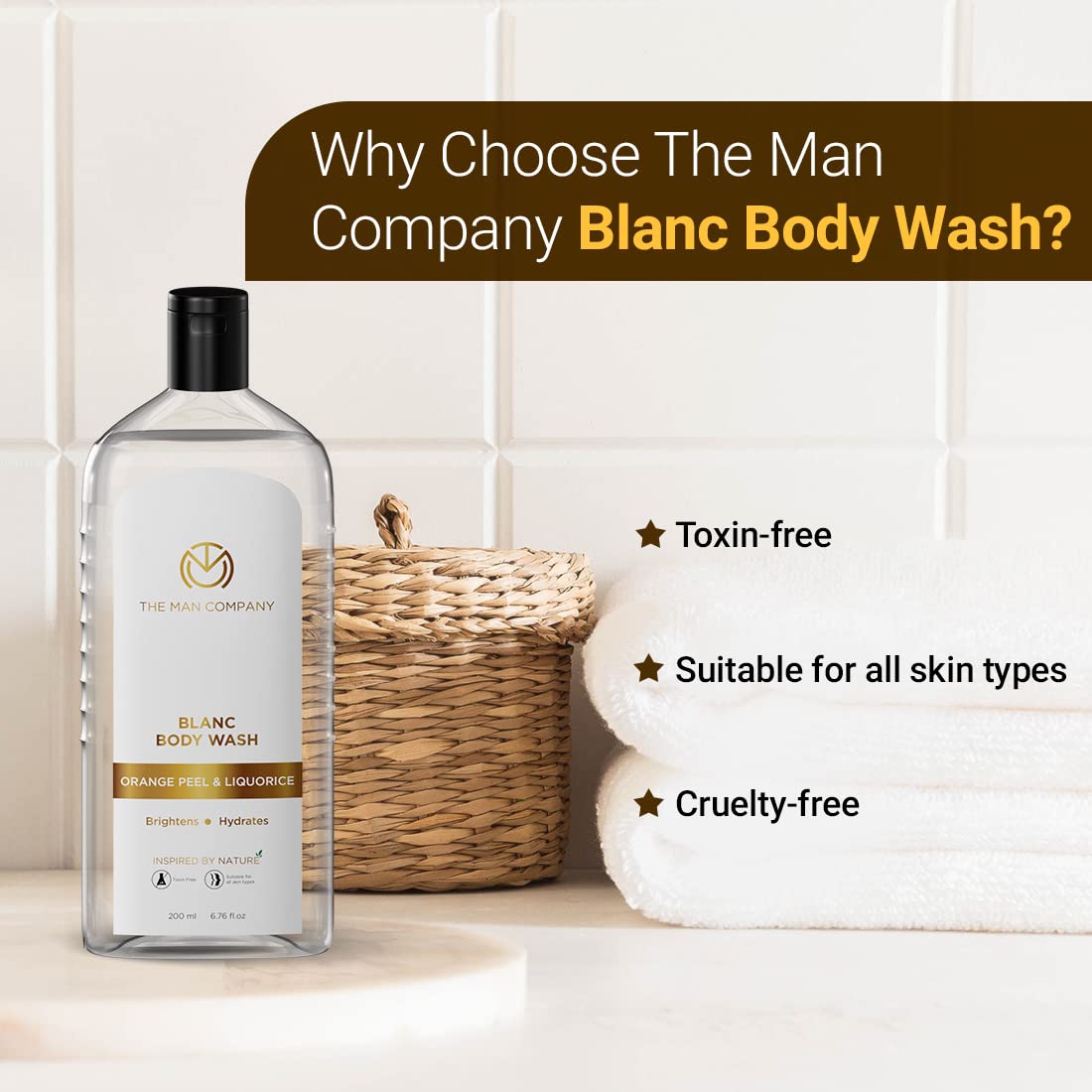 The Man Company Blanc Perfumed Body Wash for Men with Orange Peel & Liquorice – view 4