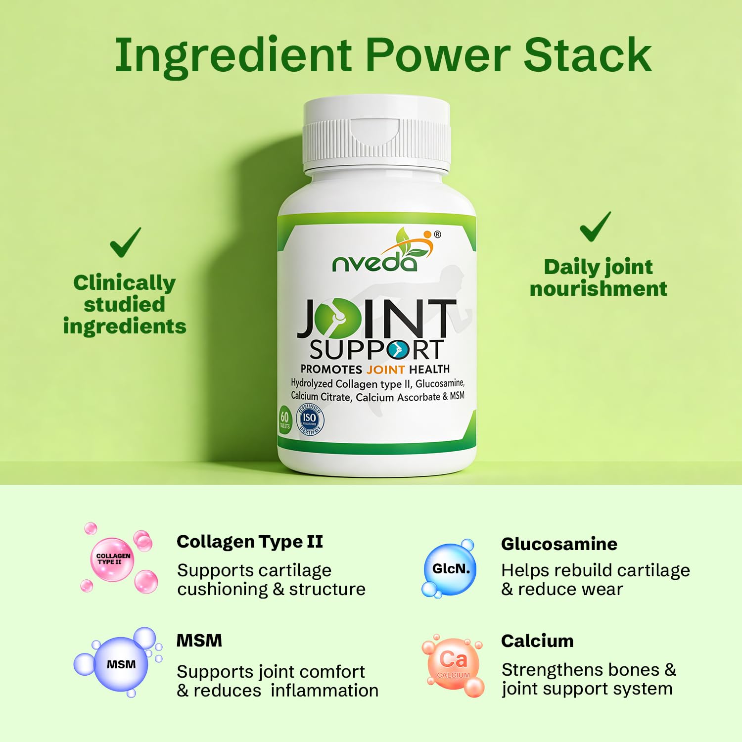 Nveda Joint Support Tablets with Collagen Type 2, Glucosamine, Calcium & MSM – view 7