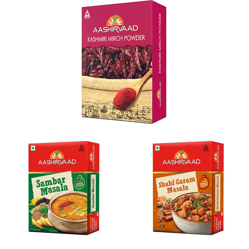 Aashirvaad spice combo with mirch powder and masala packs