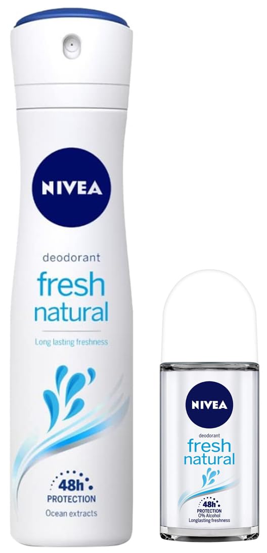 Nivea Fresh Natural women’s deodorant spray with matching roll on