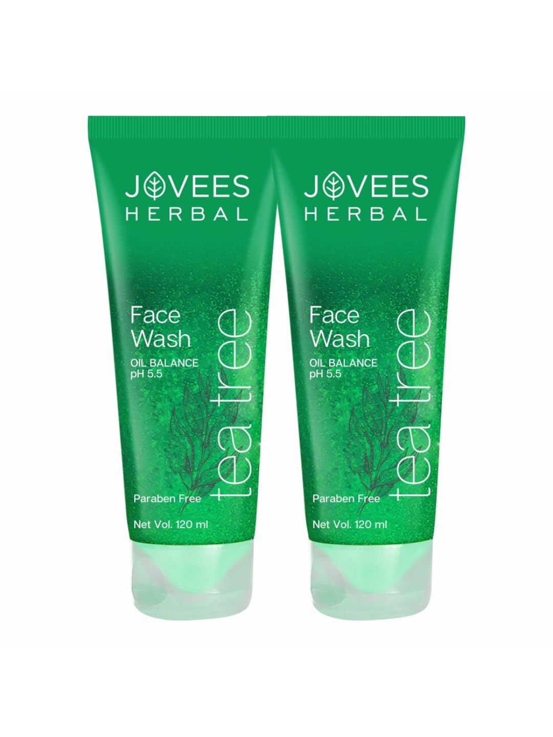 Twin pack of Jovees Herbal tea tree face wash tubes